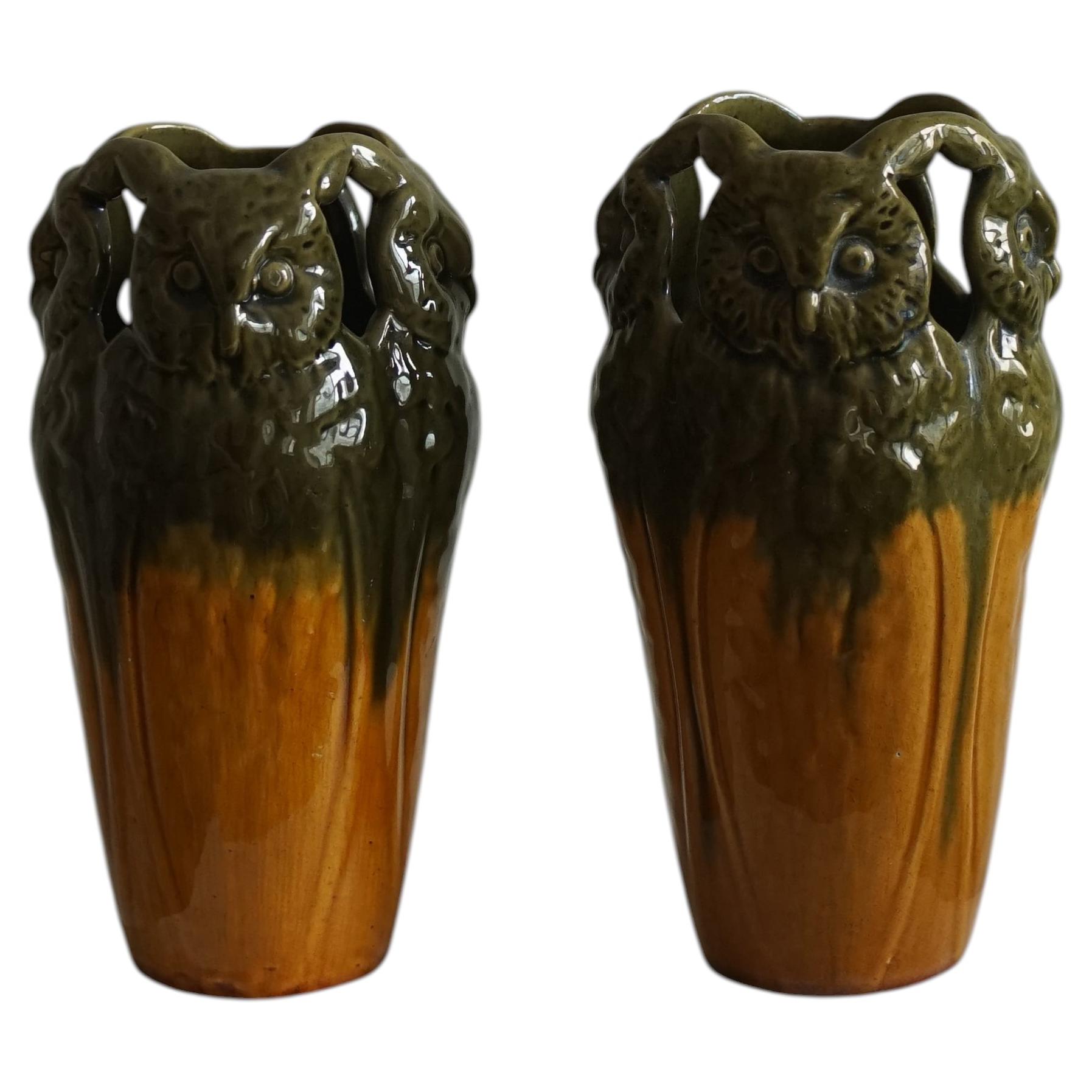 Pair of Ceramic Vases by Michael Andersen, Denmark, C. 1900–1910