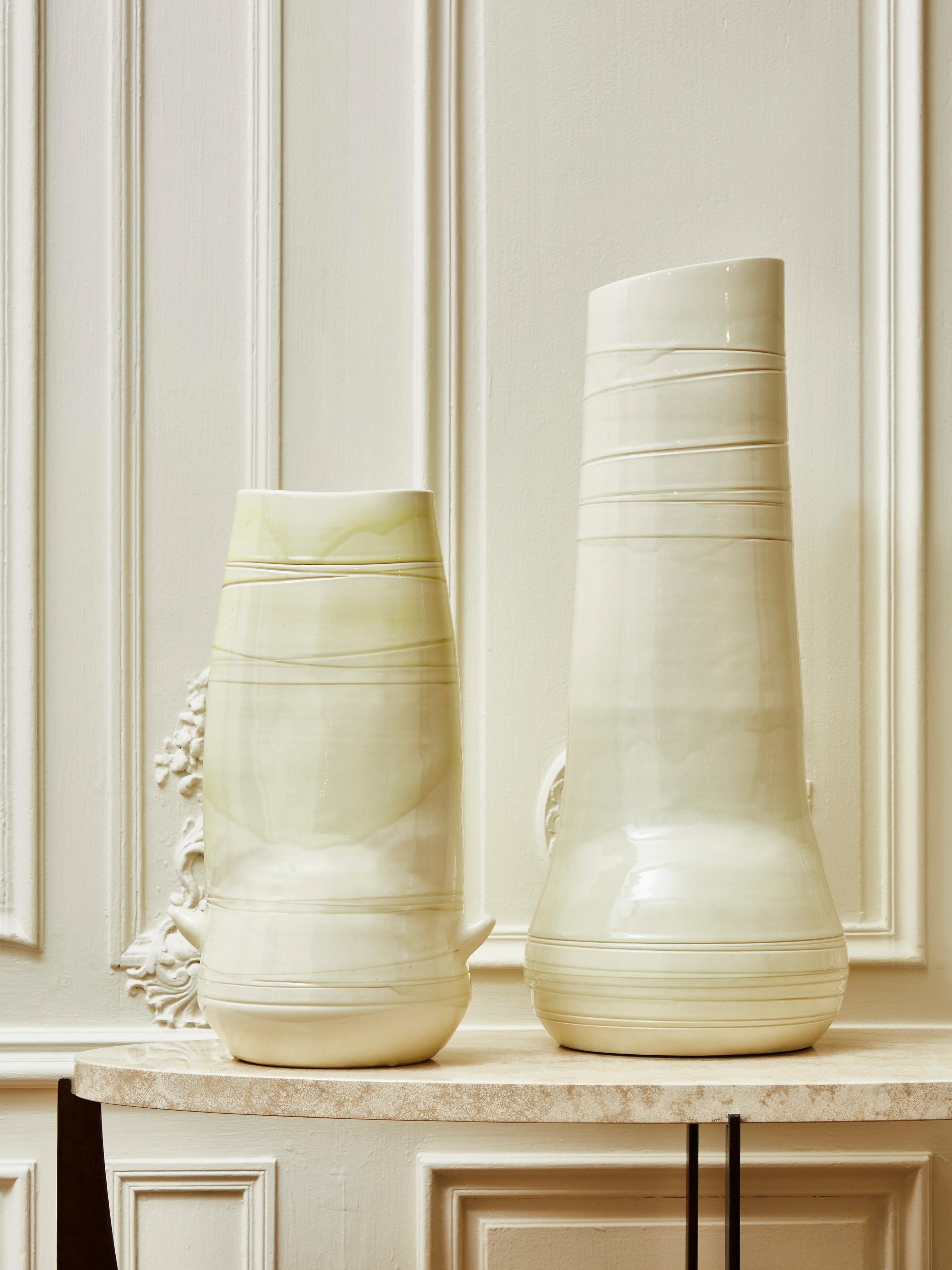 Pair of ceramic vases, signed and dated by the artist Salvatore Parisi.
France, 2013.

Dimensions:
- 26 x 21 x H 45 cm
- Ø 26 x H 65 cm


Salvatore Parisi, born in 1953 in Lorraine, France.
1973: Started the ceramic work in Vaison le
