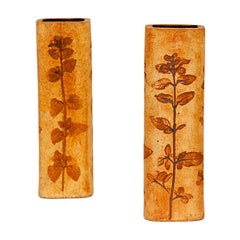 Pair of Ceramic Vases by Vallauris, France 1950, Brown, Roger Capron Style