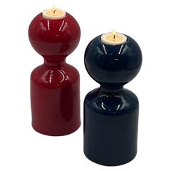 Paar Keramikvasen / Kerzenhalter von Liisi Beckmann für Gabbianelli, 1960er Jahre