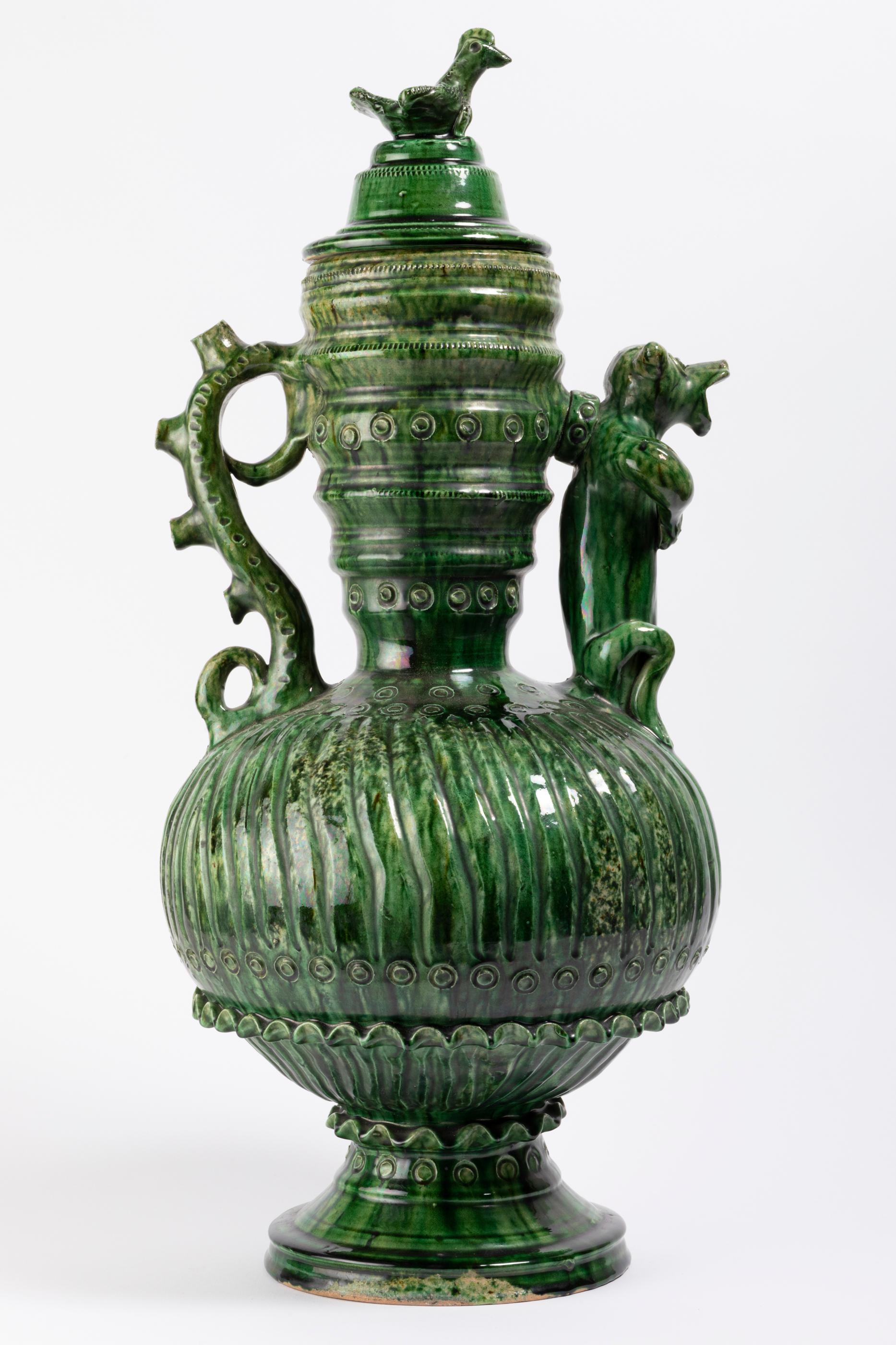 Pair of Ceramic Vases in the style of Saintonge or Pré d'Auge In Good Condition In Paris, Ile-de-France