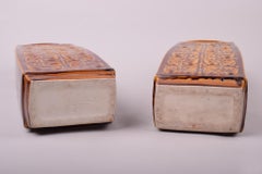 Paar Keramikvasen, hergestellt in Tschechien, Originalzustand, Mitte des Jahrhunderts