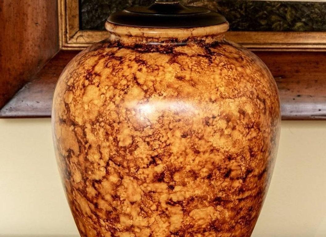 Pair of Ceramic Vases Mounted as Lamps 3