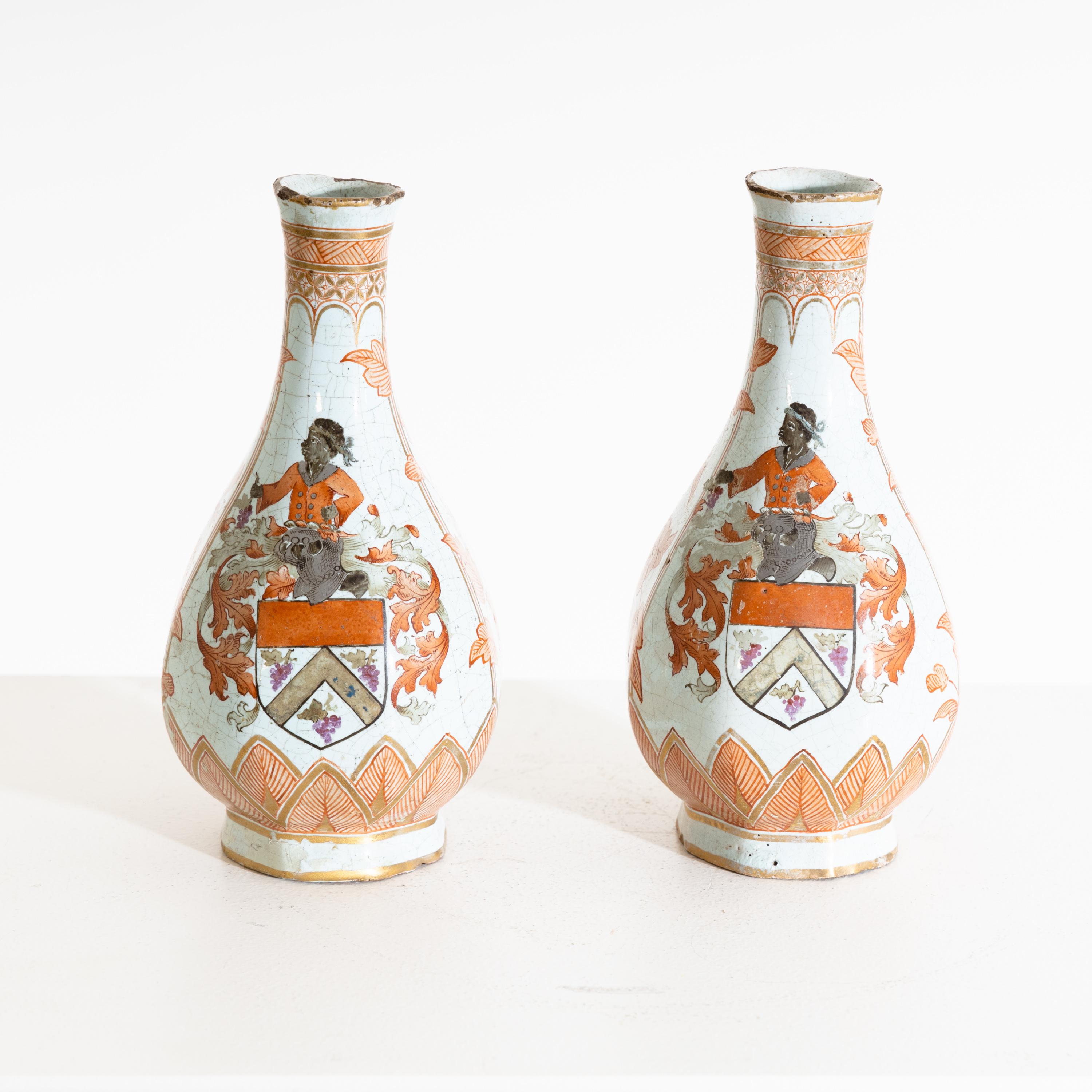 Dutch Pair of Ceramic Vases, Probably Holland, 18th-19th Century