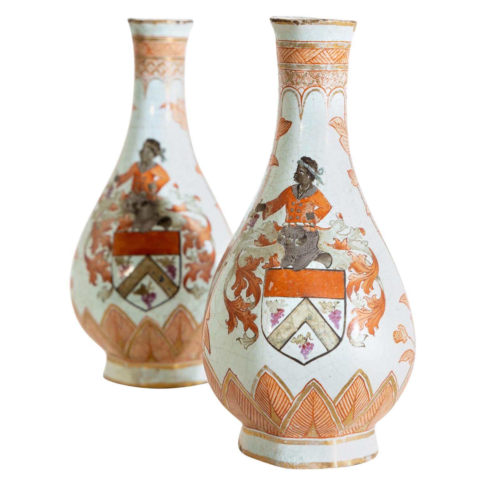 Pair of Ceramic Vases, Probably Holland, 18th-19th Century