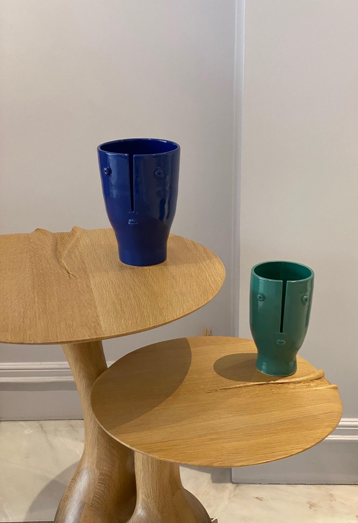 Paar keramische Vasen-Skulpturen, Unikat, signiert vom französischen Keramiker Dalo im Angebot 2