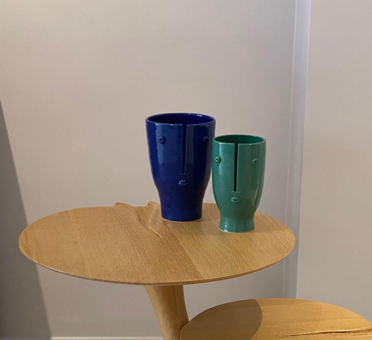 Paar keramische Vasen-Skulpturen, Unikat, signiert vom französischen Keramiker Dalo im Angebot 4