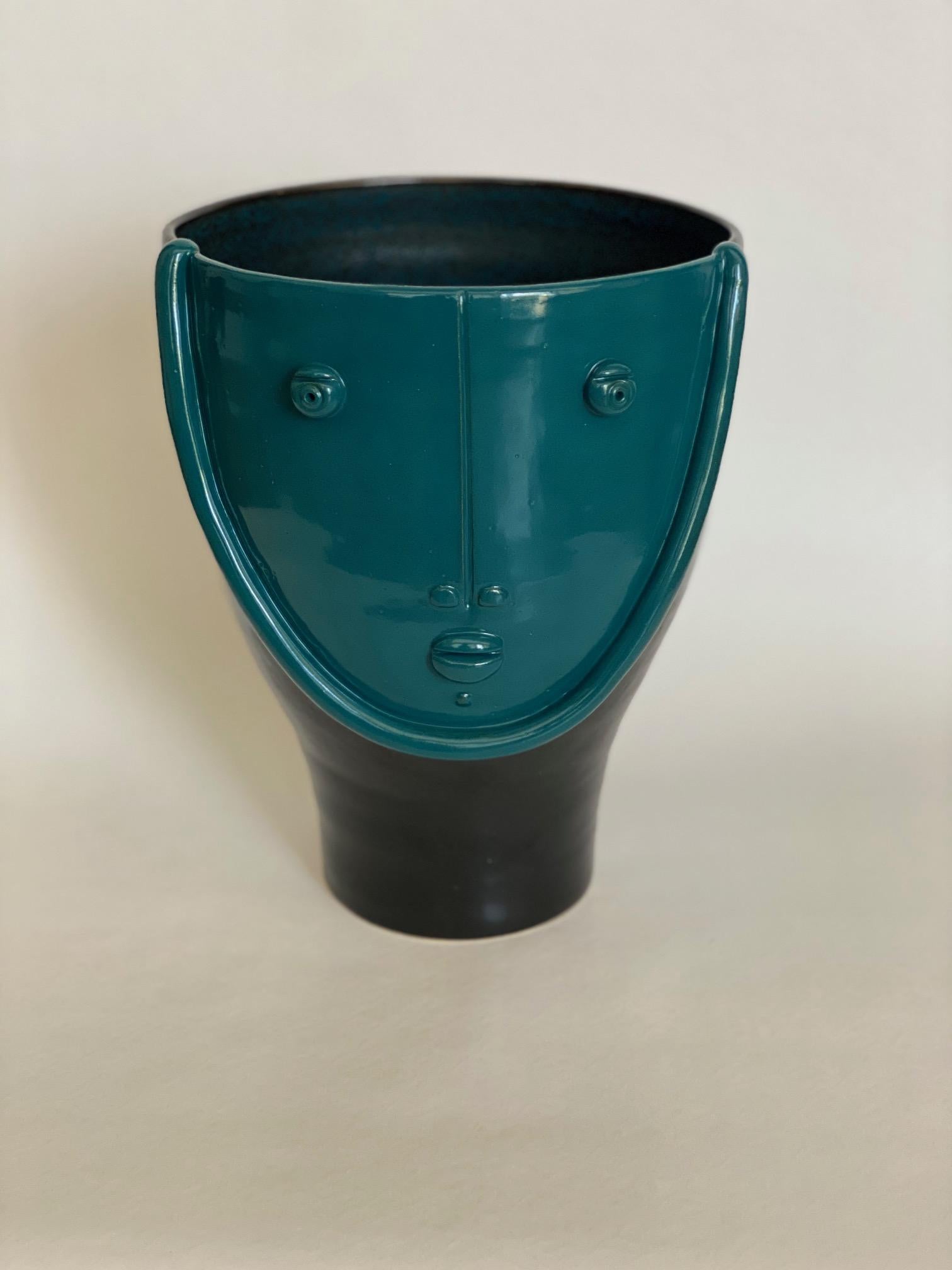 Paar keramische Vasen-Skulpturen, Unikat, signiert vom französischen Keramiker Dalo im Angebot 5