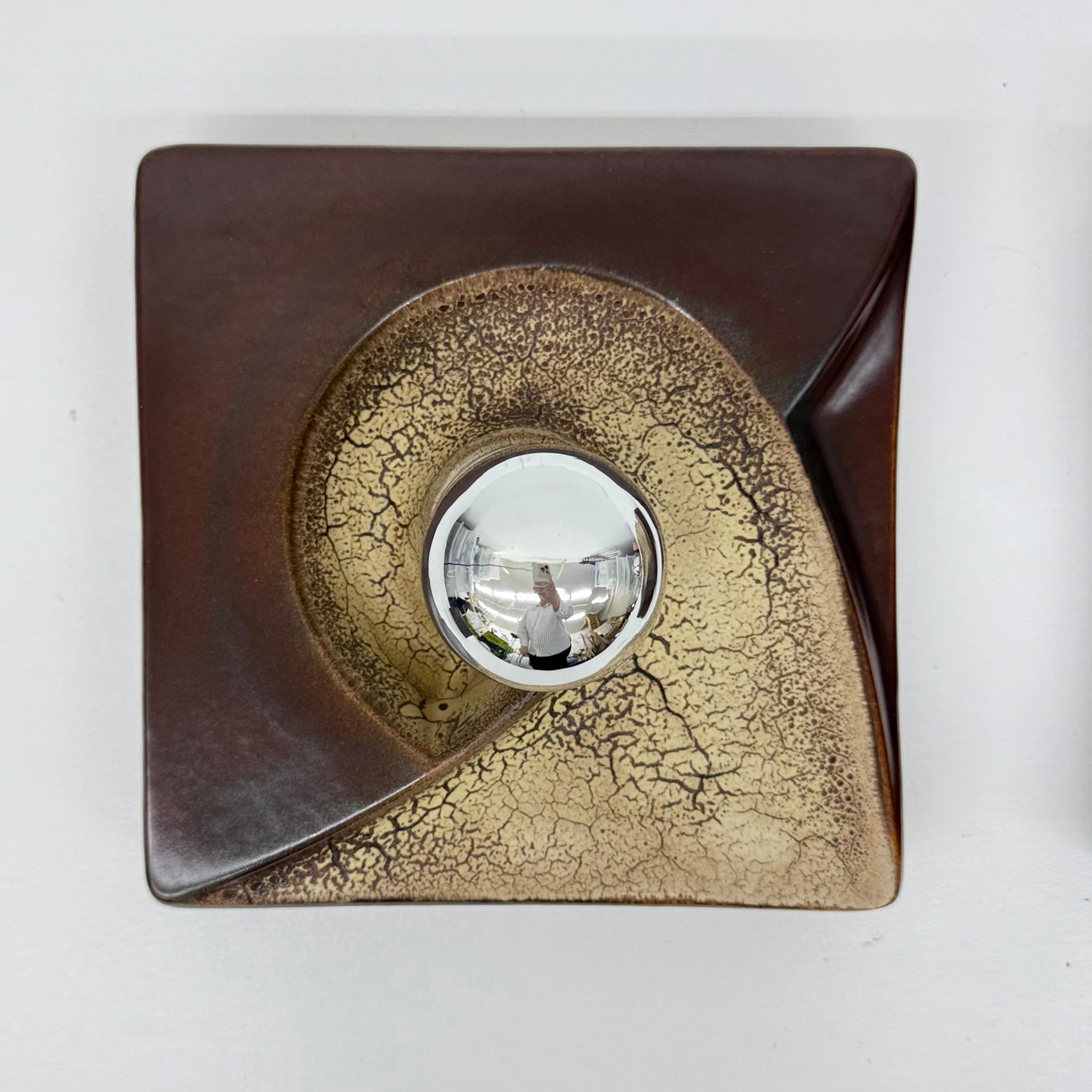 Pair of ceramic wall lamps sconce by PAN ceramic , 1970s For Sale 9