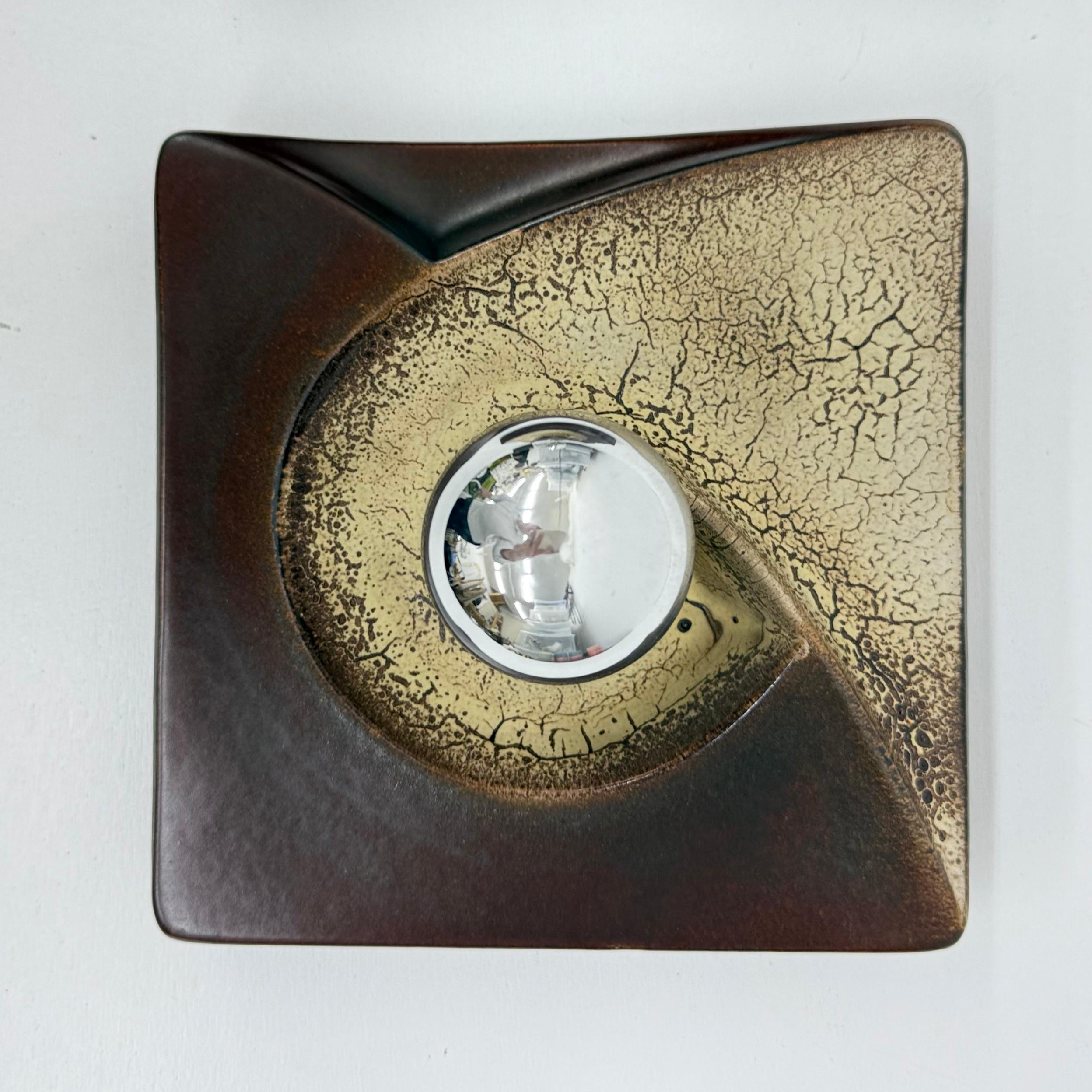 Pair of ceramic wall lamps sconce by PAN ceramic , 1970s For Sale 10