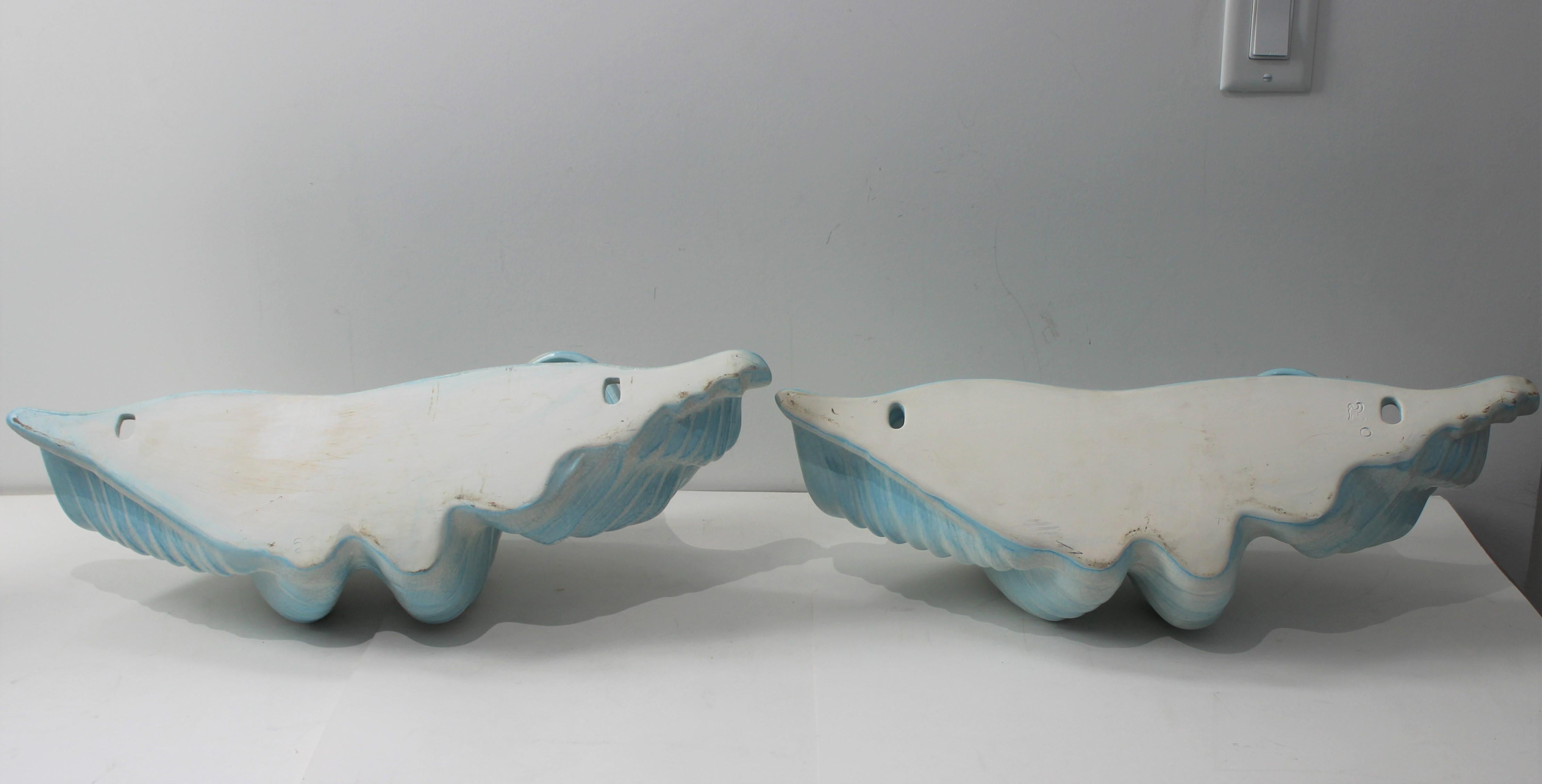 Pair of Ceramic Wall Pockets For Sale 1