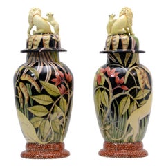 Pair of Ceramic White Lions Tureens, hand made in South Africa