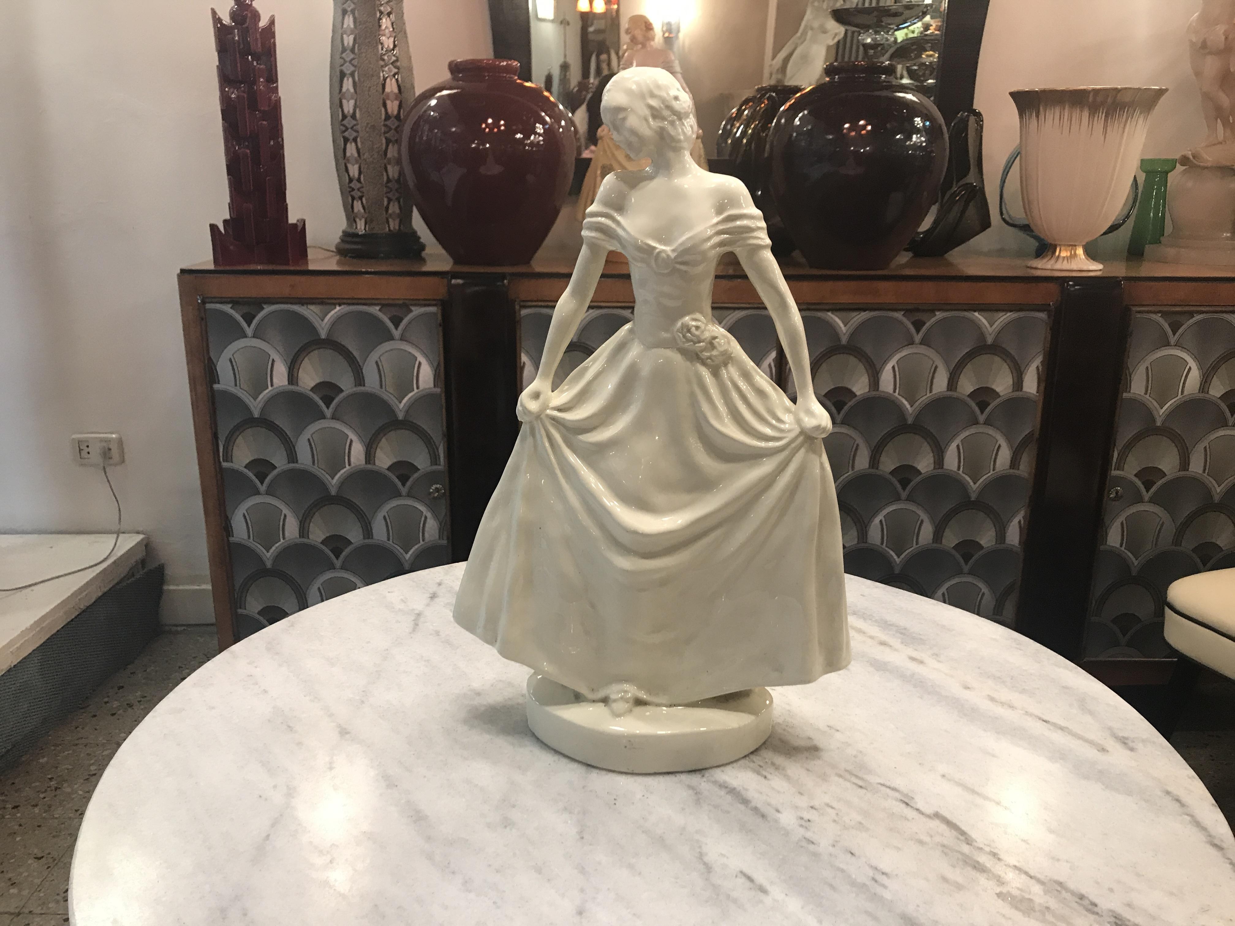 Art Déco Coppia di ceramiche, Boch.F, Firma: Catherine Barjansky, Belgio in vendita