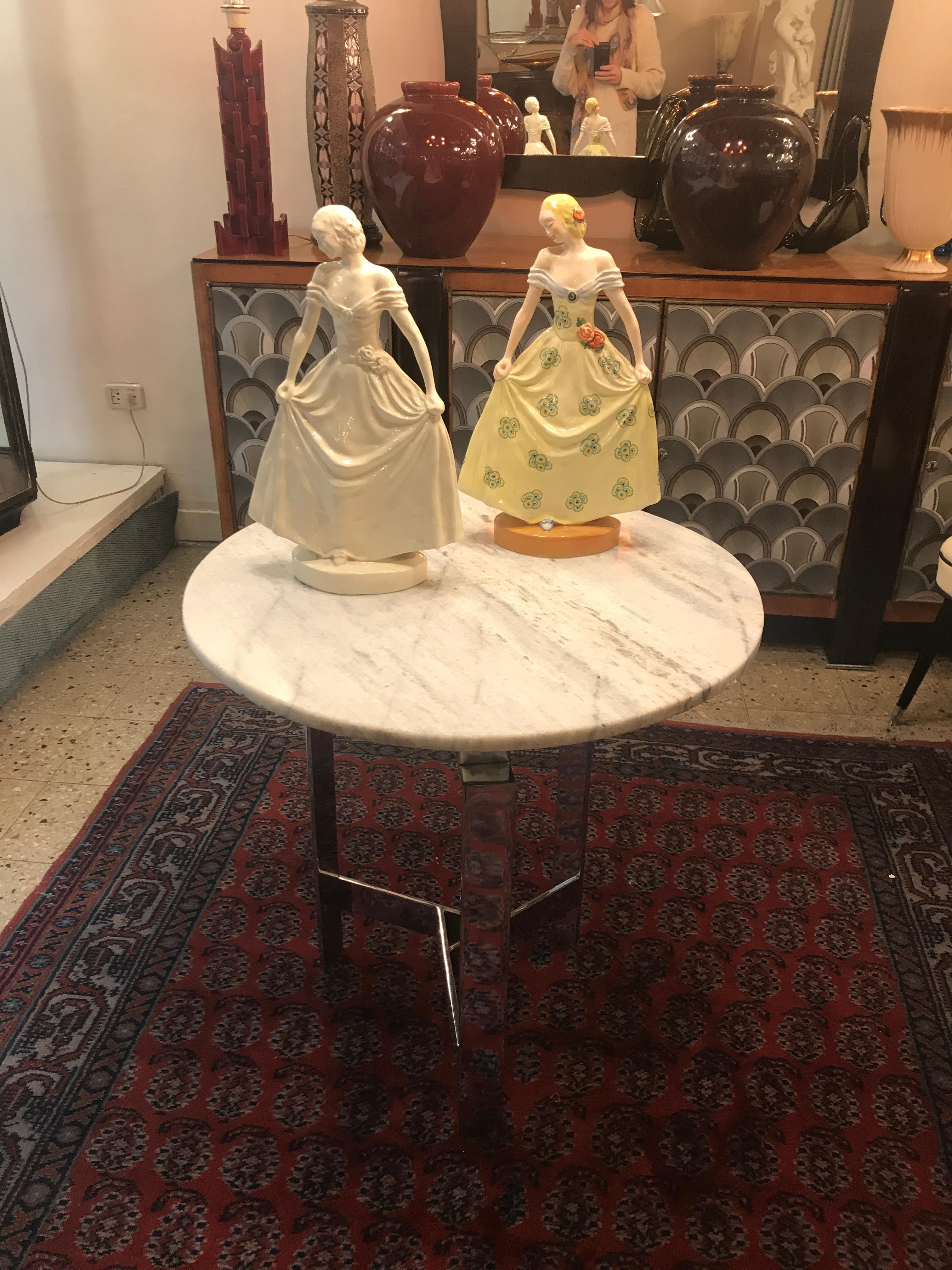 Metà XX secolo Coppia di ceramiche, Boch.F, Firma: Catherine Barjansky, Belgio in vendita