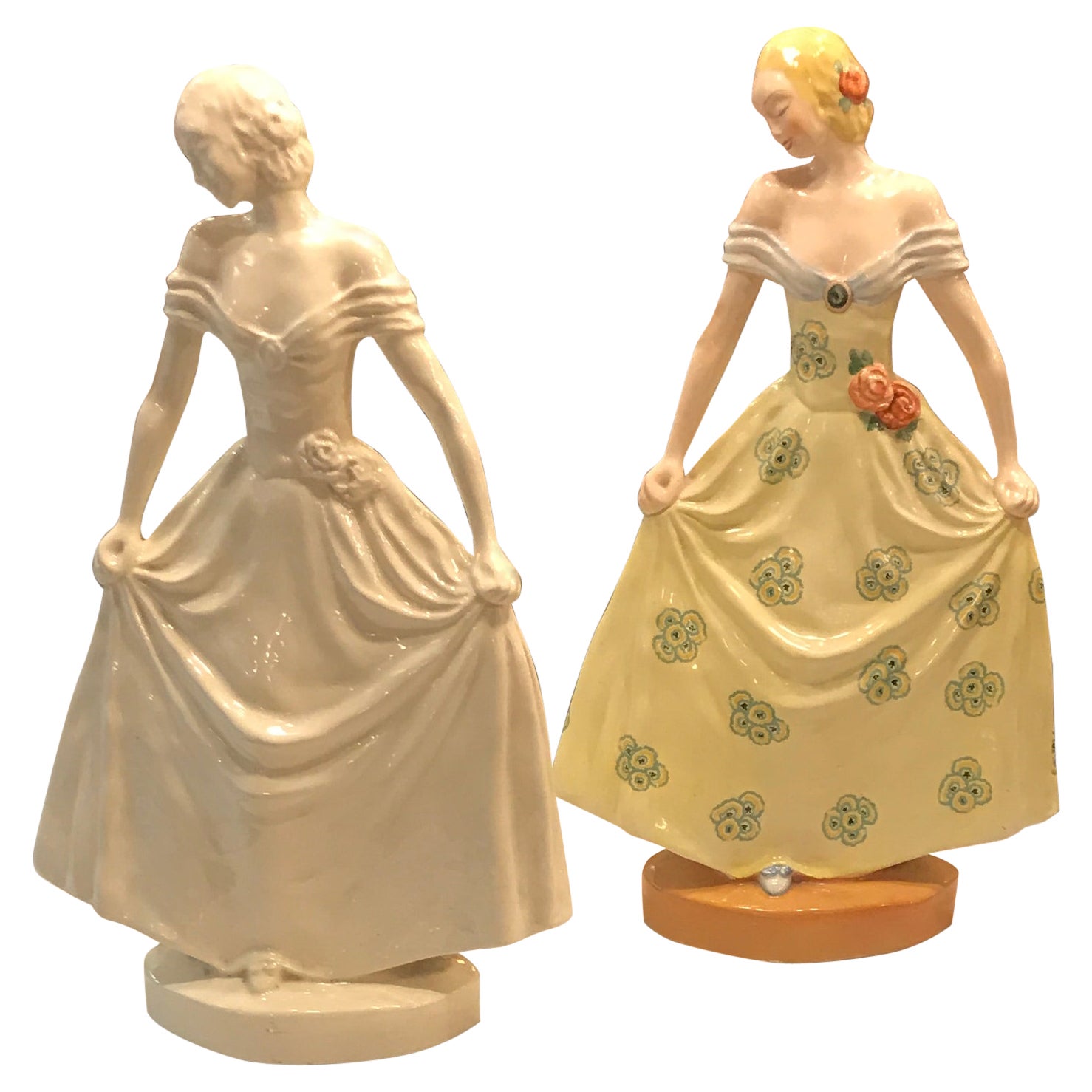 Coppia di ceramiche, Boch.F, Firma: Catherine Barjansky, Belgio