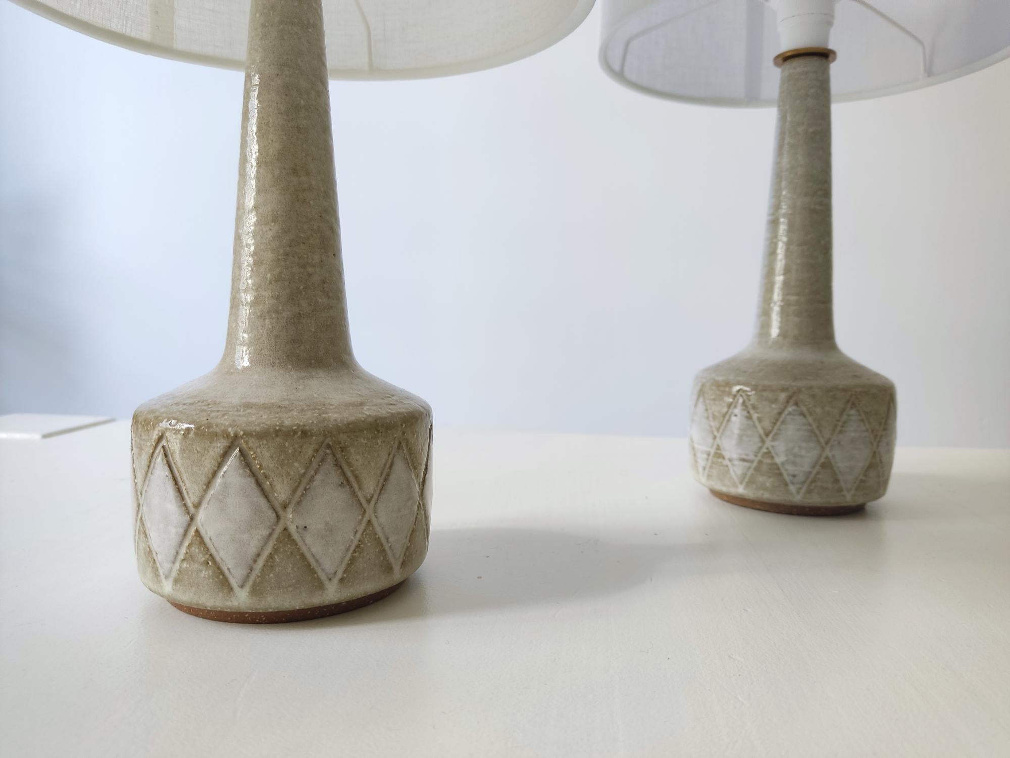 Mid-Century Modern Pair of ceramics Palshus danish lamps - 1960s 