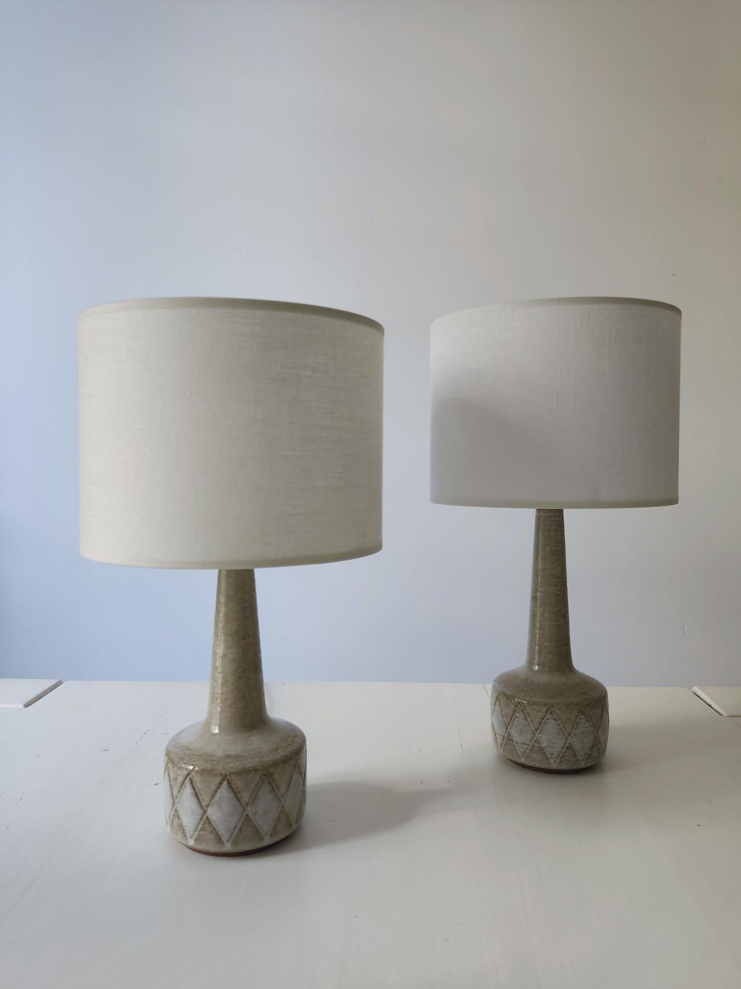Pair of ceramics Palshus danish lamps - 1960s  In Good Condition In Paris, FR