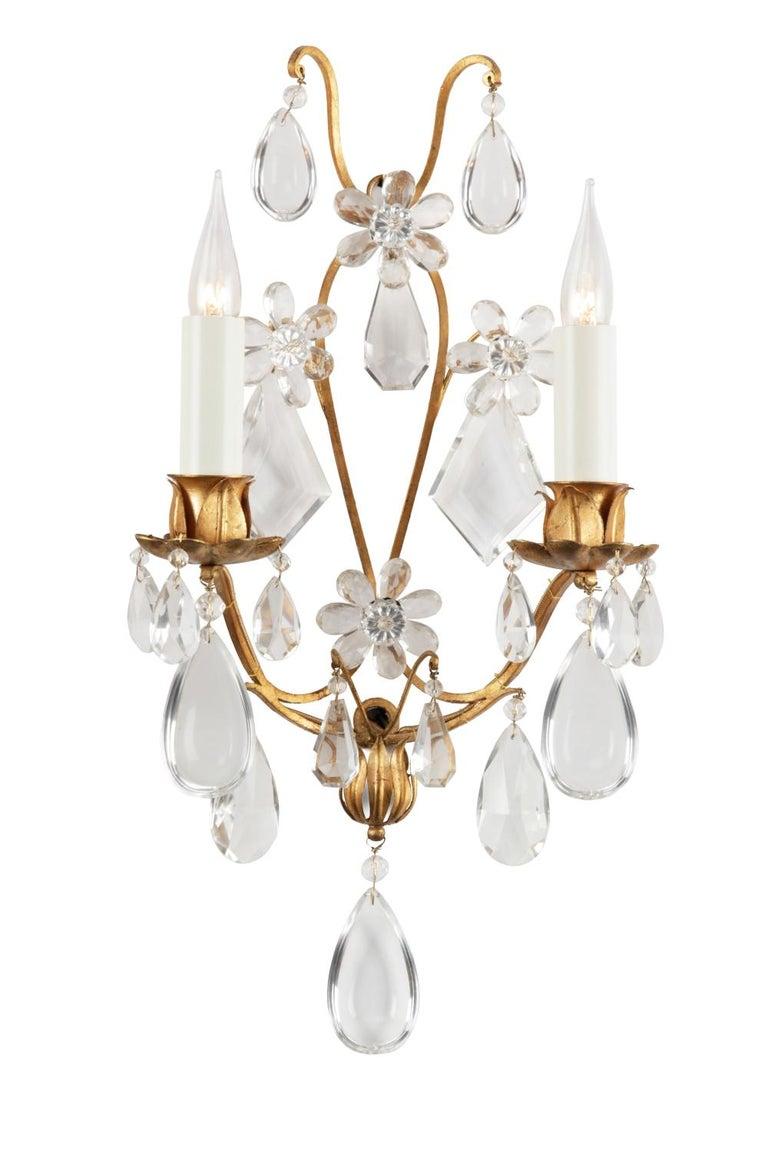 Other Pair of Certified Maison Baguès Crystal Sconces For Sale