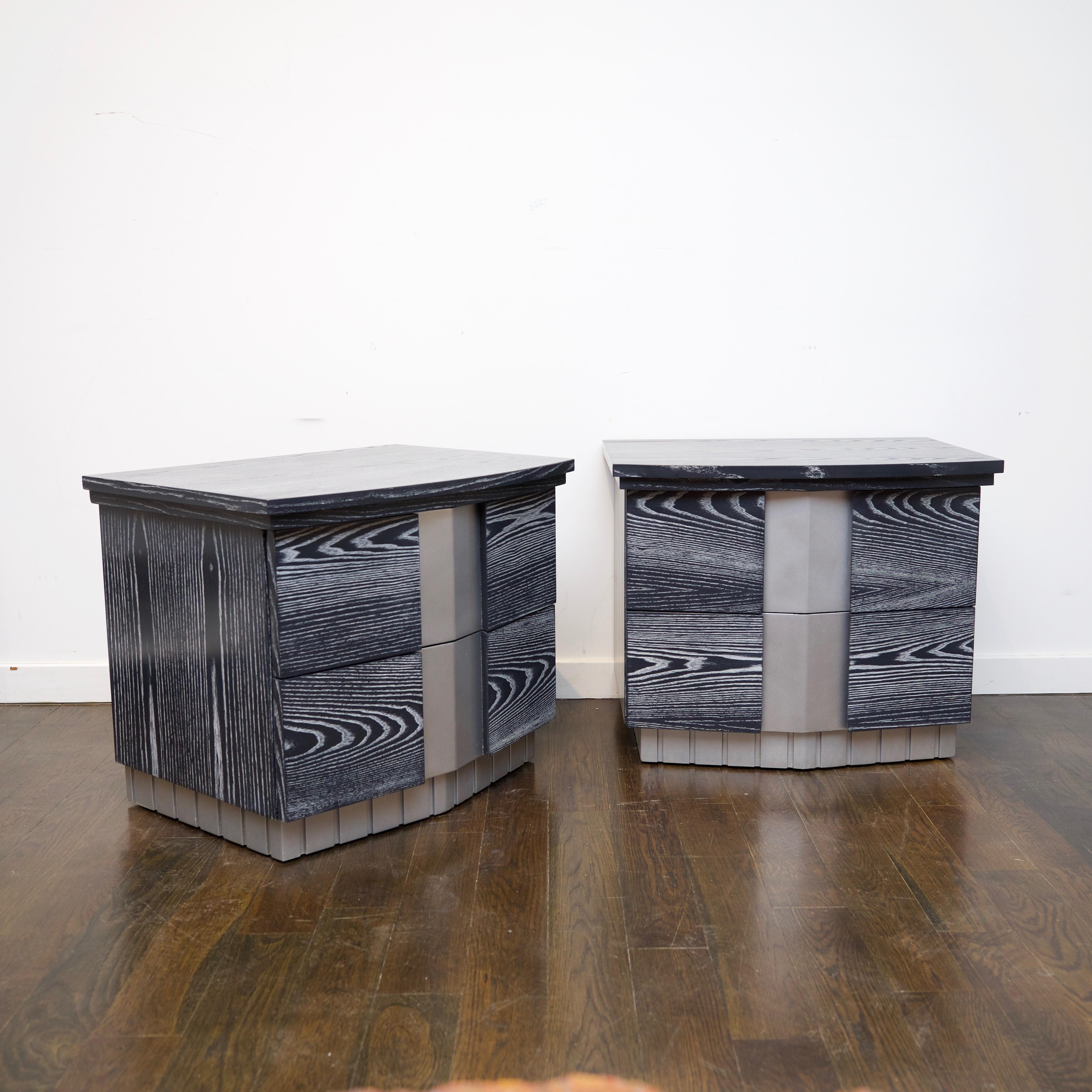 Pair of Cerused End Tables For Sale 3