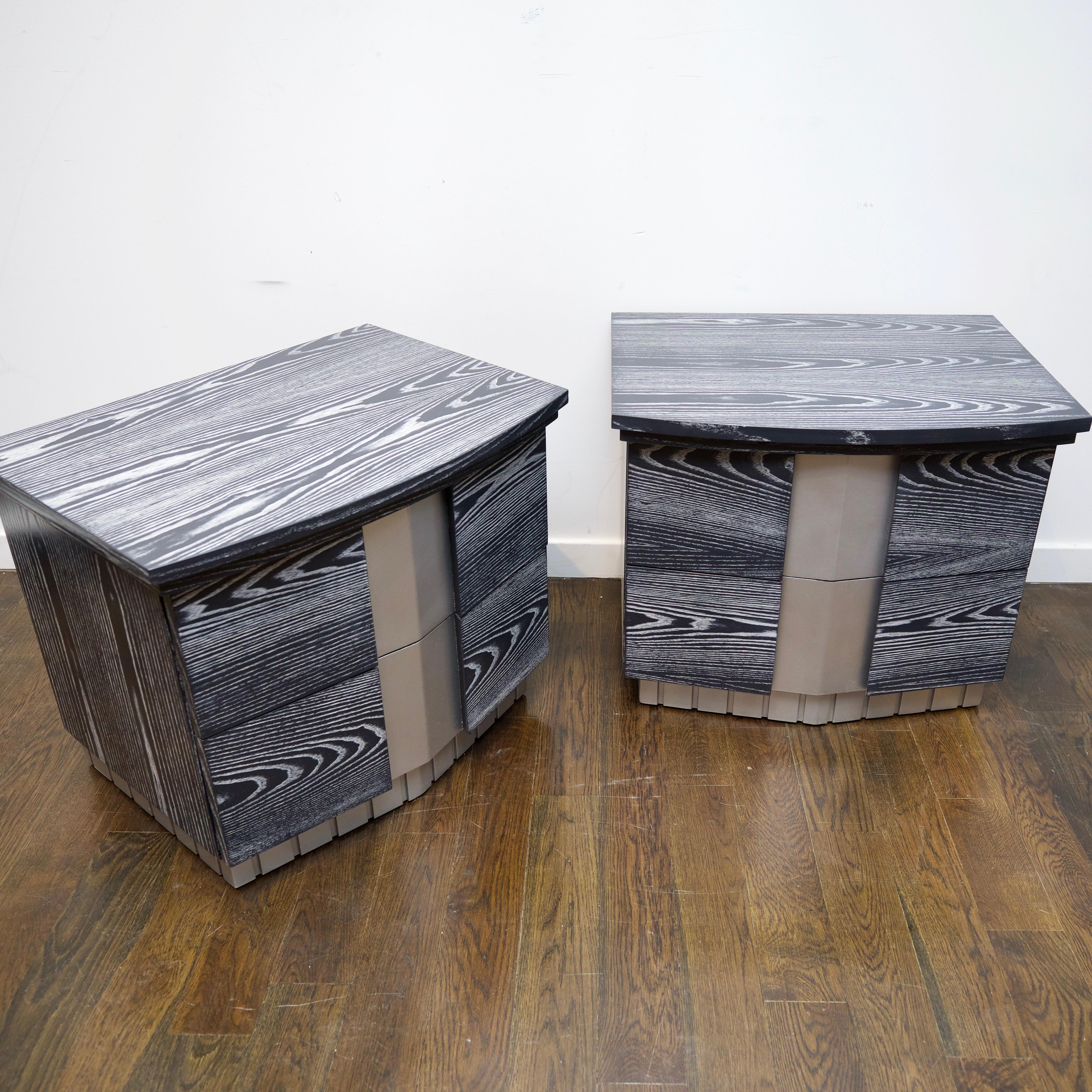 Pair of Cerused End Tables For Sale 2