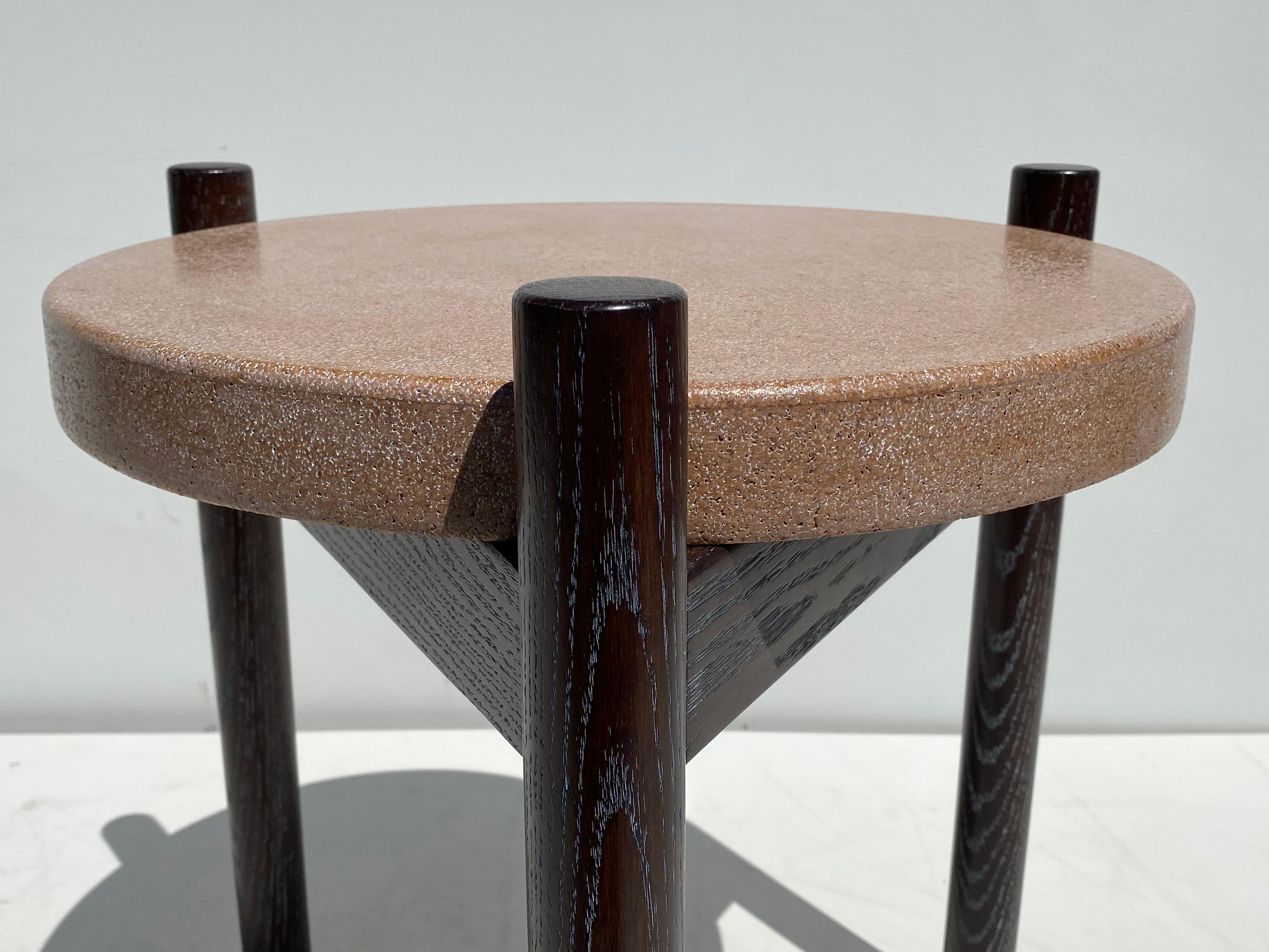 Pair of Cerused Oak and Cork Side Tables 3