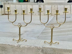 Pair of Cesare Lacca Brass Candelabra