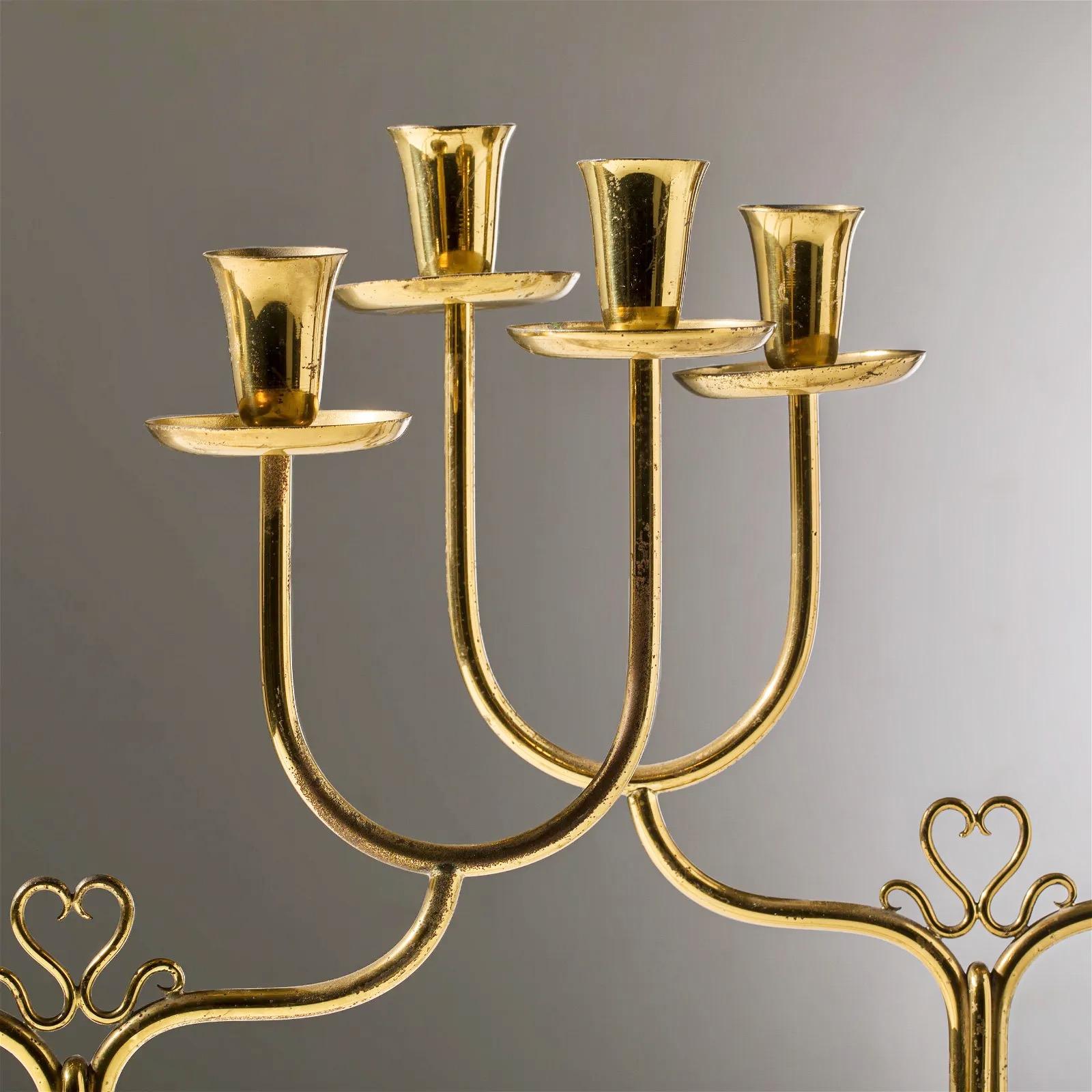 Pair of Cesare Lacca Brass Candelabra For Sale 2