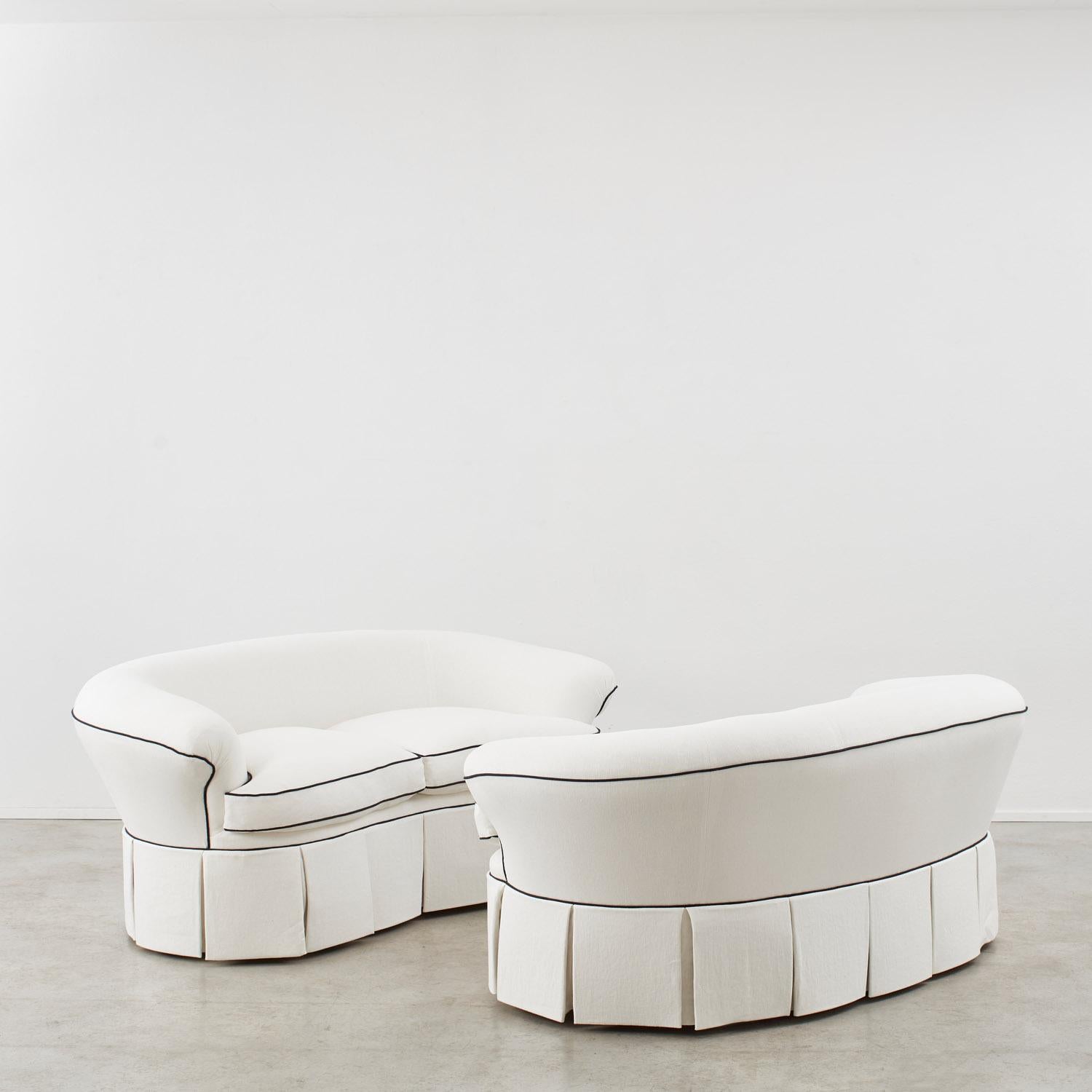 Italian Pair of Cesare Lacca loveseat sofas - Italy, 1950s