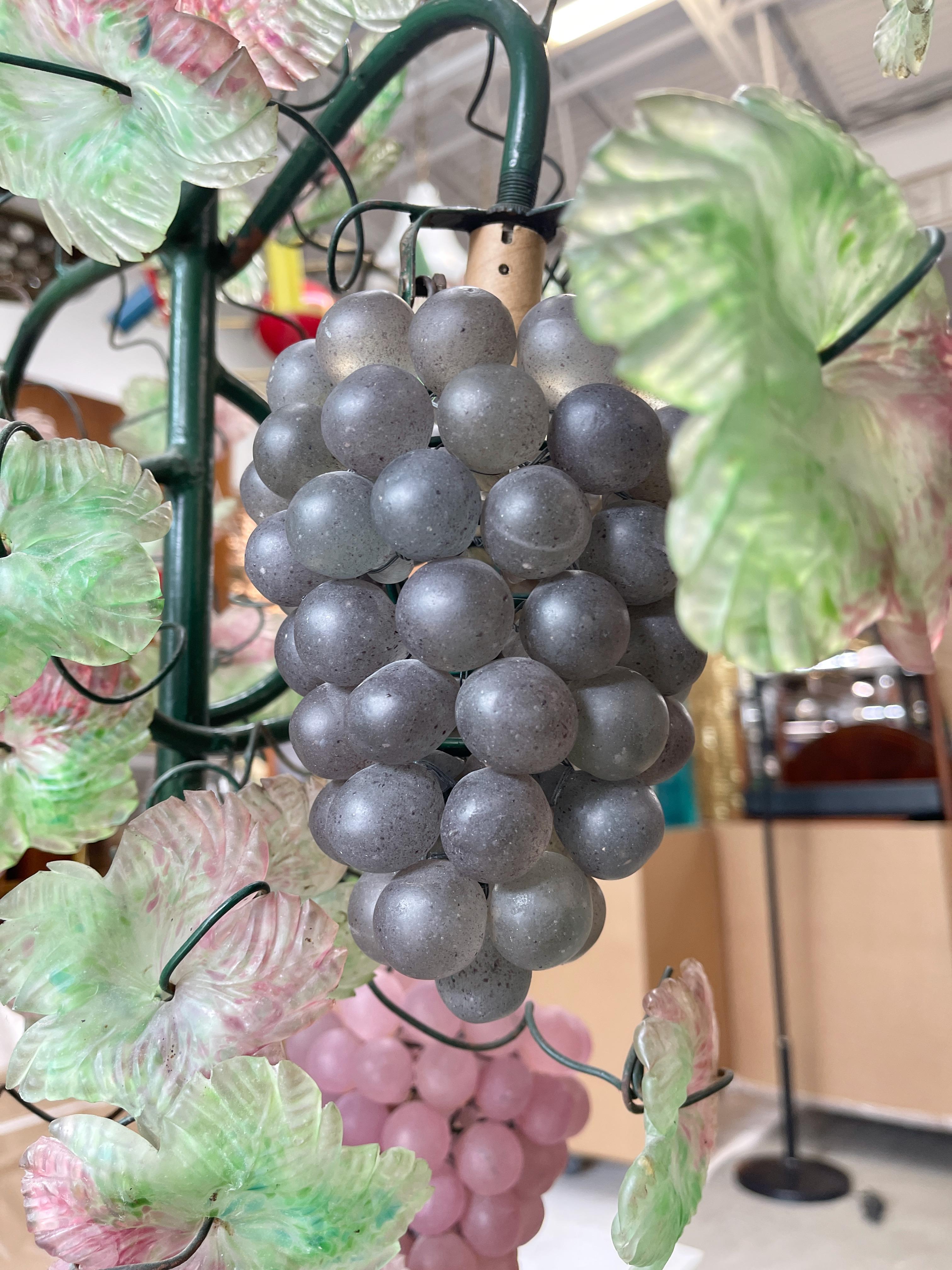 Cesare Toso Murano Glass Grape Vine Chandelier (2) For Sale 2
