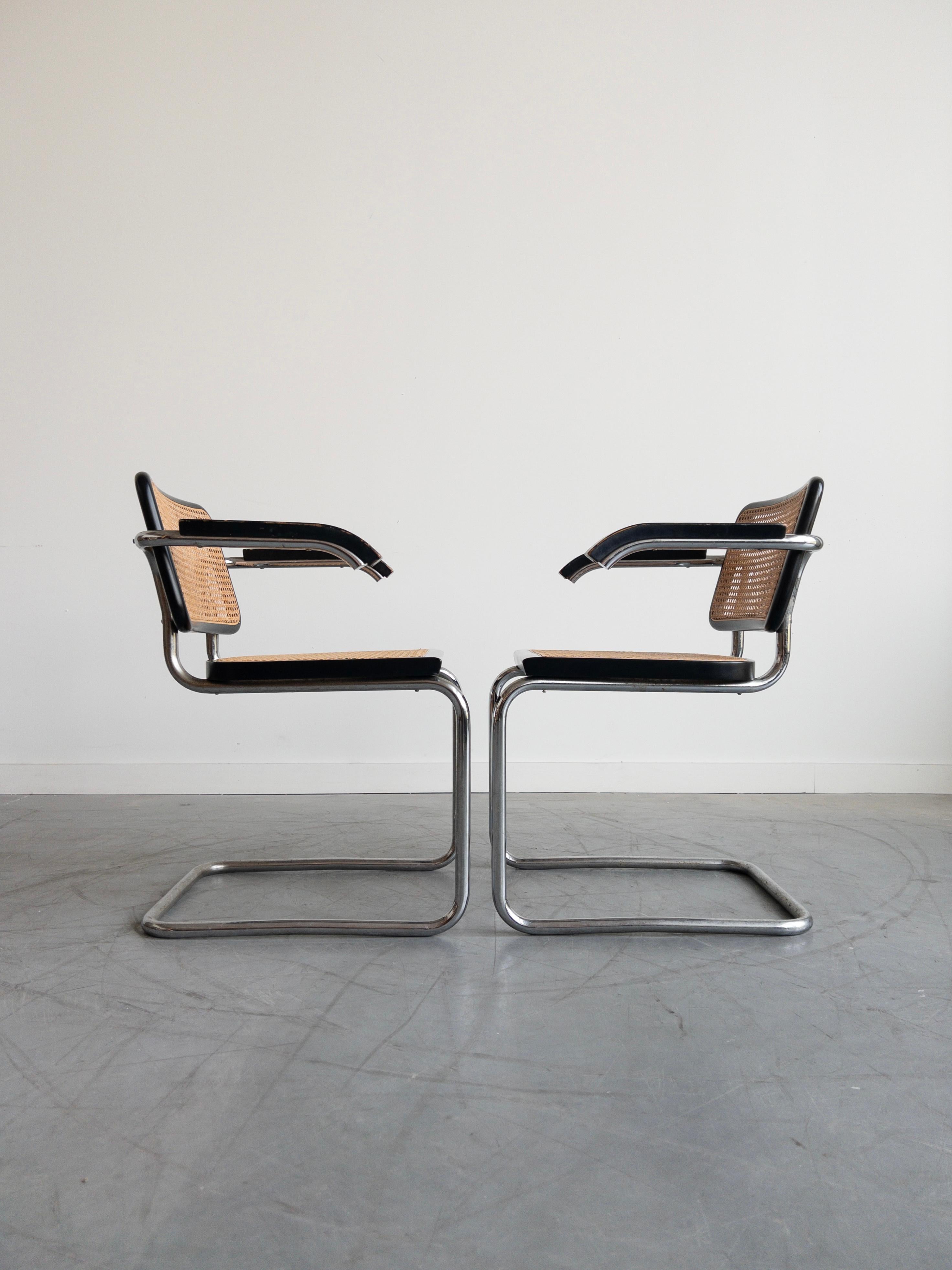 Pareja de sillones Cesca de Marcel Breuer para Gavina Knoll, Italia en Bueno estado para la venta en New York, NY
