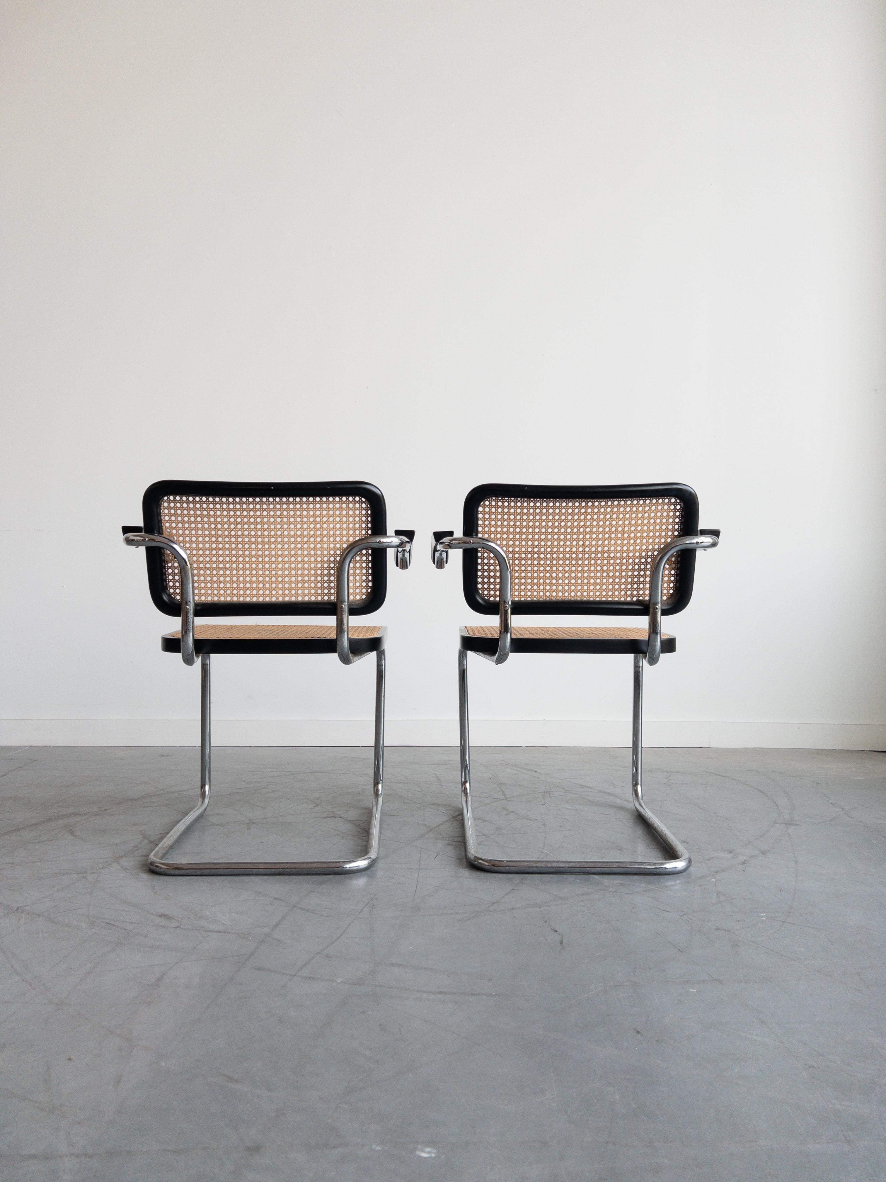 Pareja de sillones Cesca de Marcel Breuer para Gavina Knoll, Italia mediados del siglo XX en venta