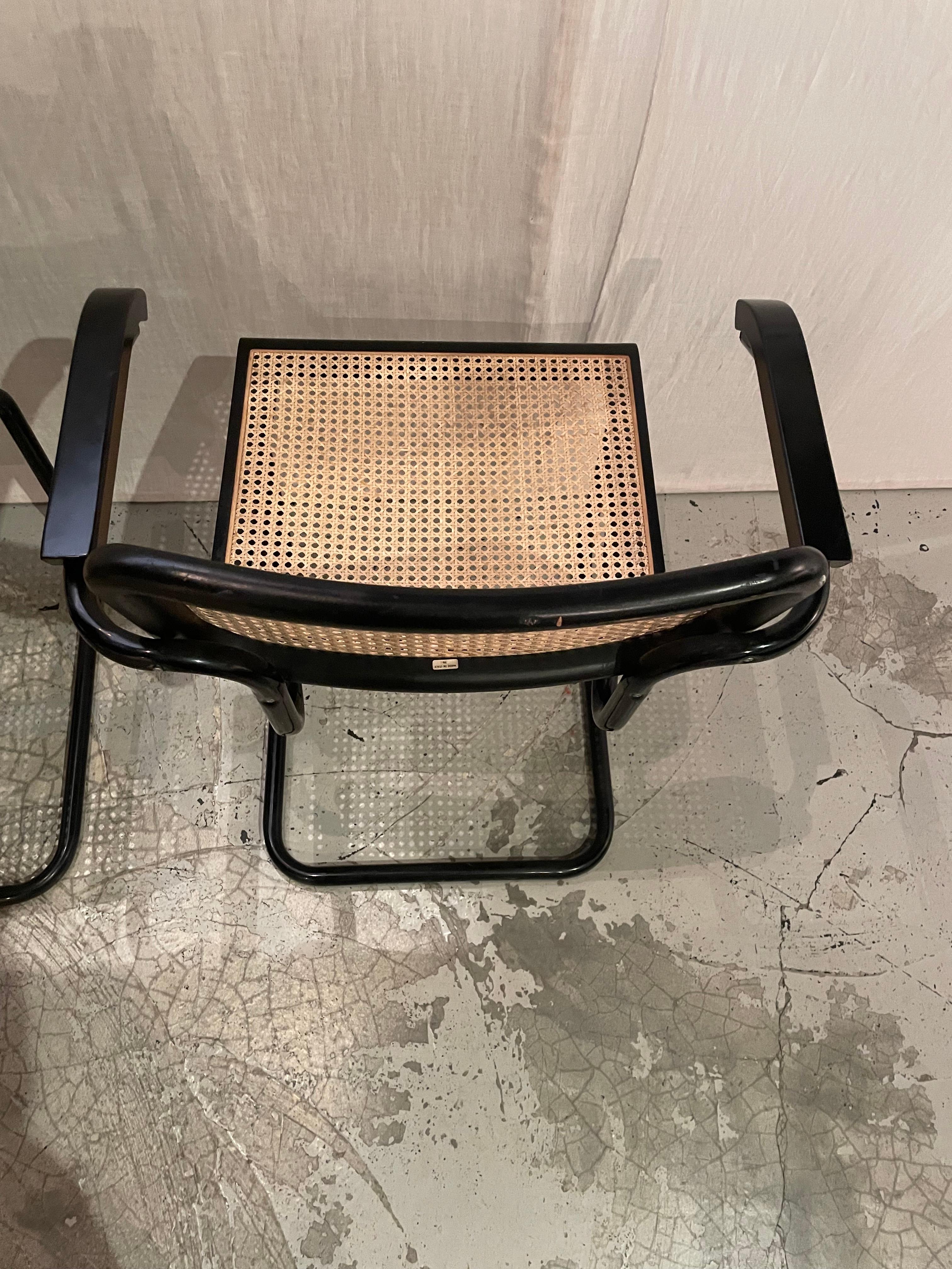 Pair of Cesca B32 chairs by Marcel Breuer 1970s In Good Condition In PARIS, FR