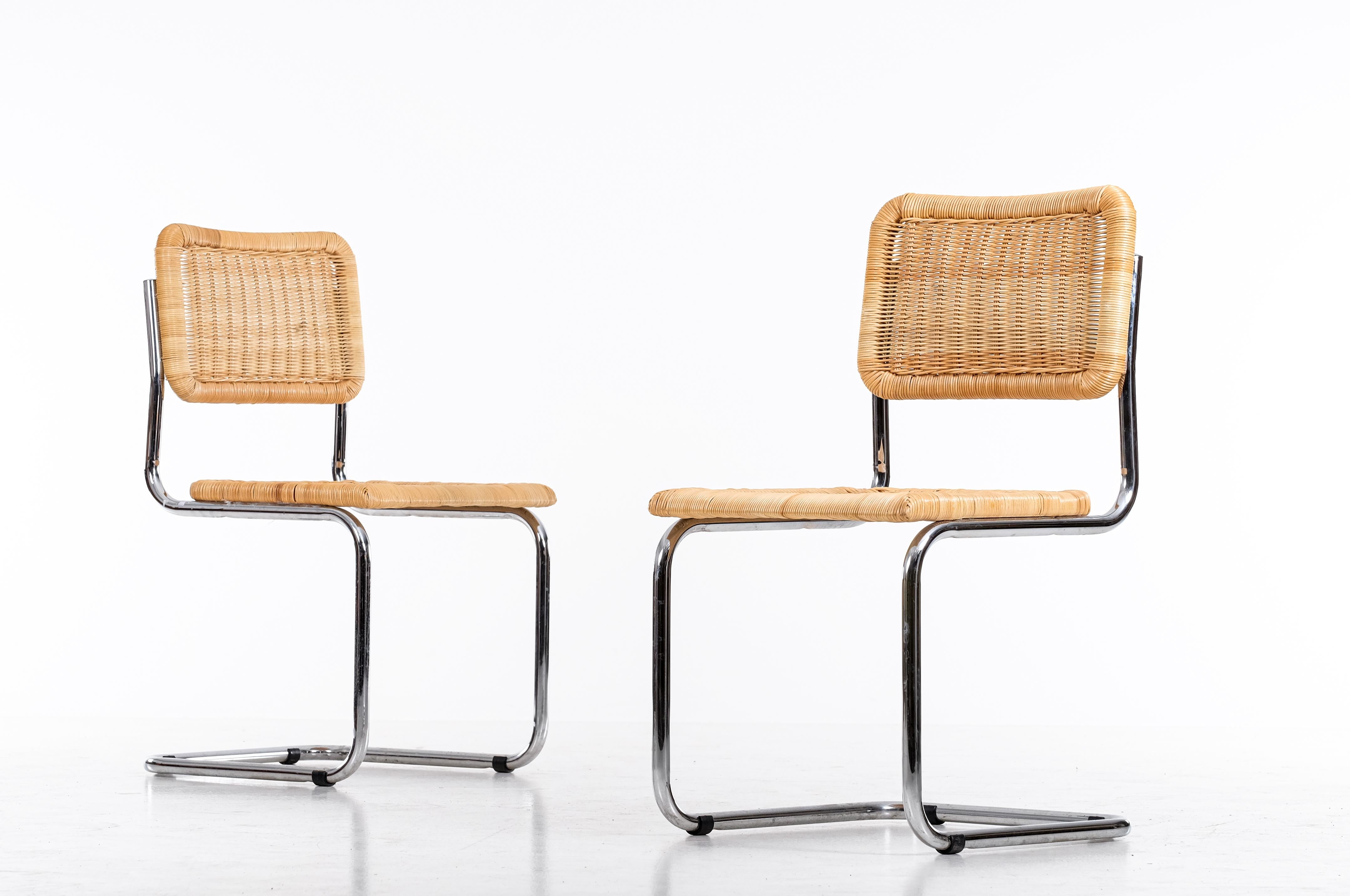 Pair of 'Cesca' chairs by Marcel Breuer, 1980s In Good Condition For Sale In Stockholm, SE