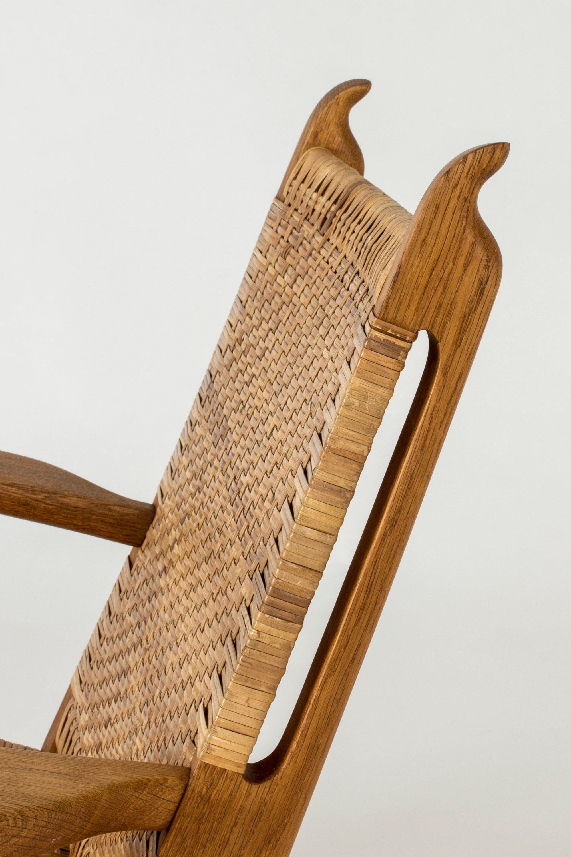 Rattan Pair of “CH 27” Lounge Chairs by Hans J. Wegner, Denmark, 195os For Sale
