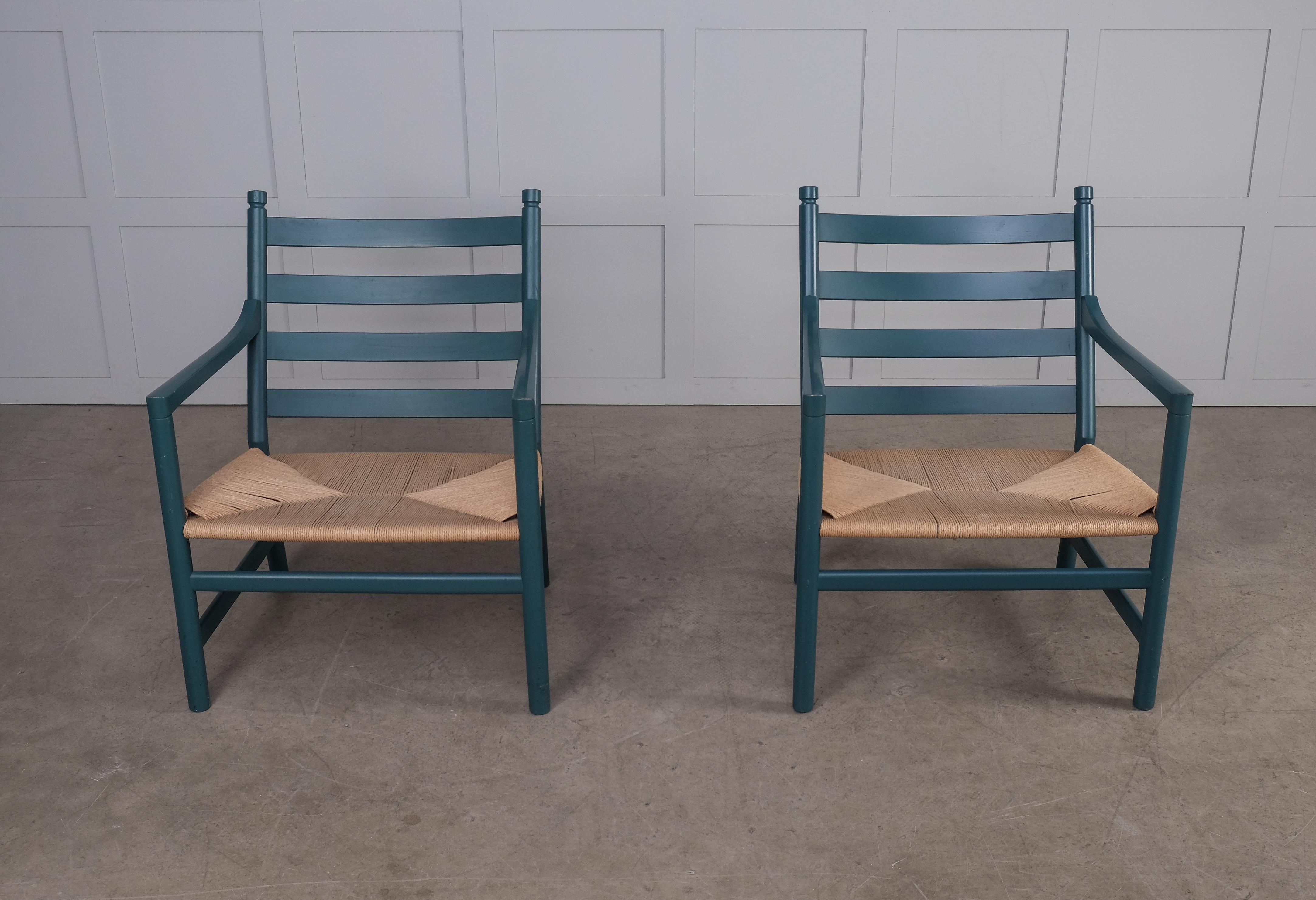 Pair of CH44 Lounge Chairs by Hans J. Wegner, Denmark, 1960s For Sale 3
