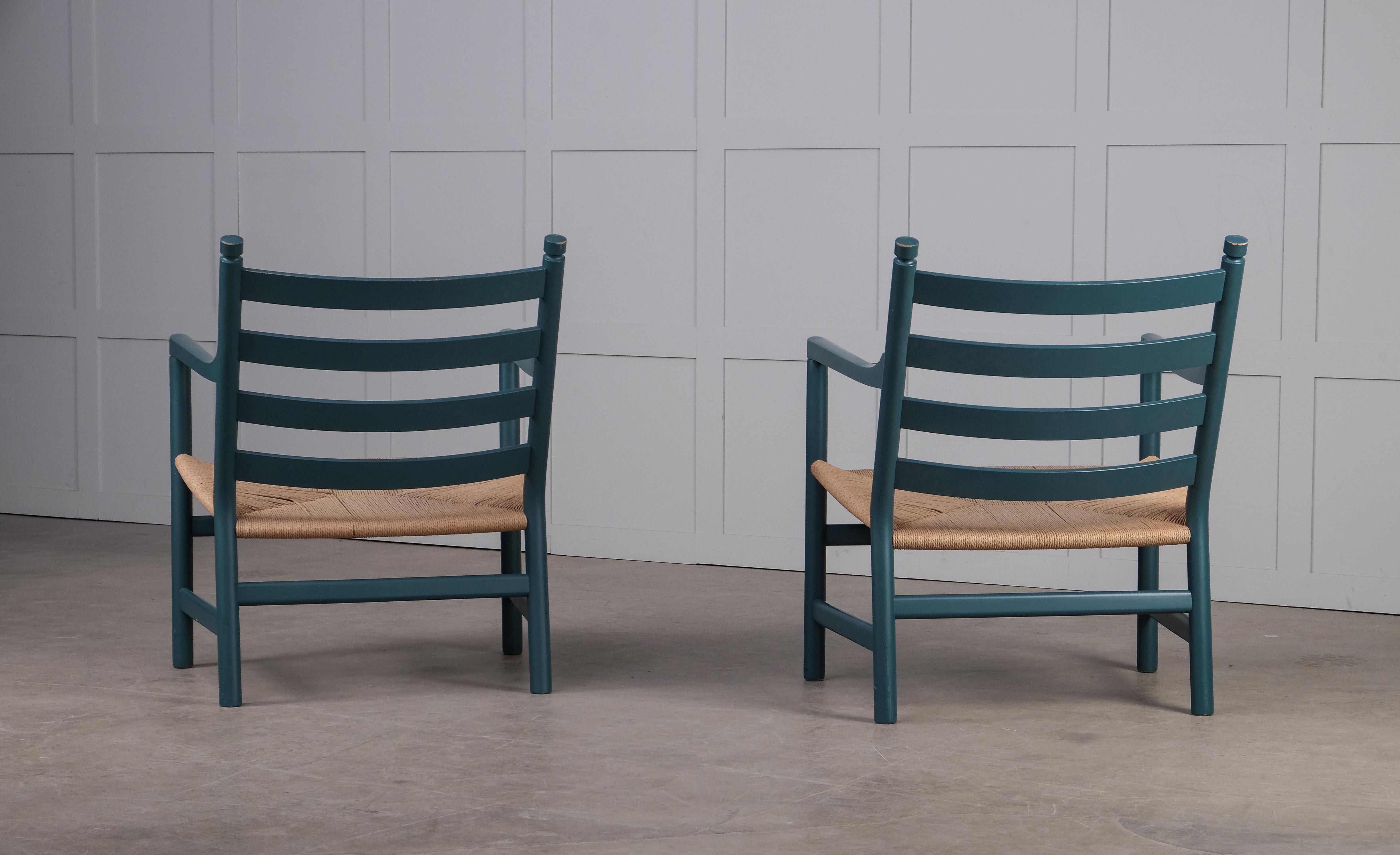 Pair of CH44 Lounge Chairs by Hans J. Wegner, Denmark, 1960s For Sale 8
