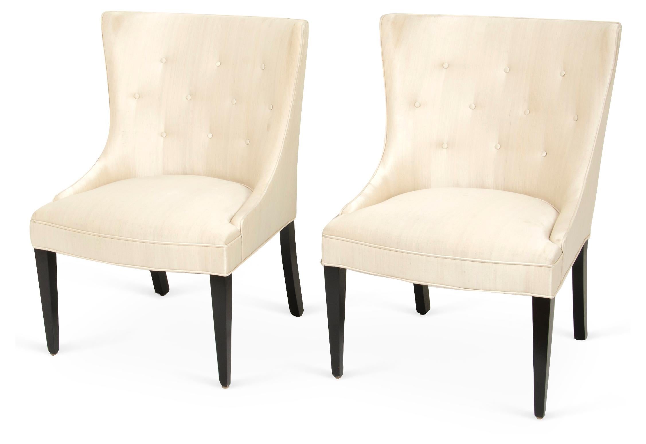 Contemporary Pair of  Chairs and matching Ottoman,  Iconic Duchesse Brisee For Sale