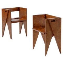 Paire de chaises attribuées à la série Solidi de Cesare Leonardi, années 1980