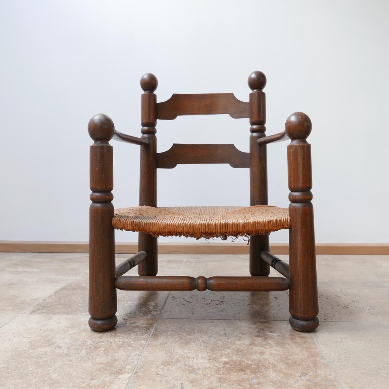 Oak Pair of Chairs Attributed to Charles Dudouyt