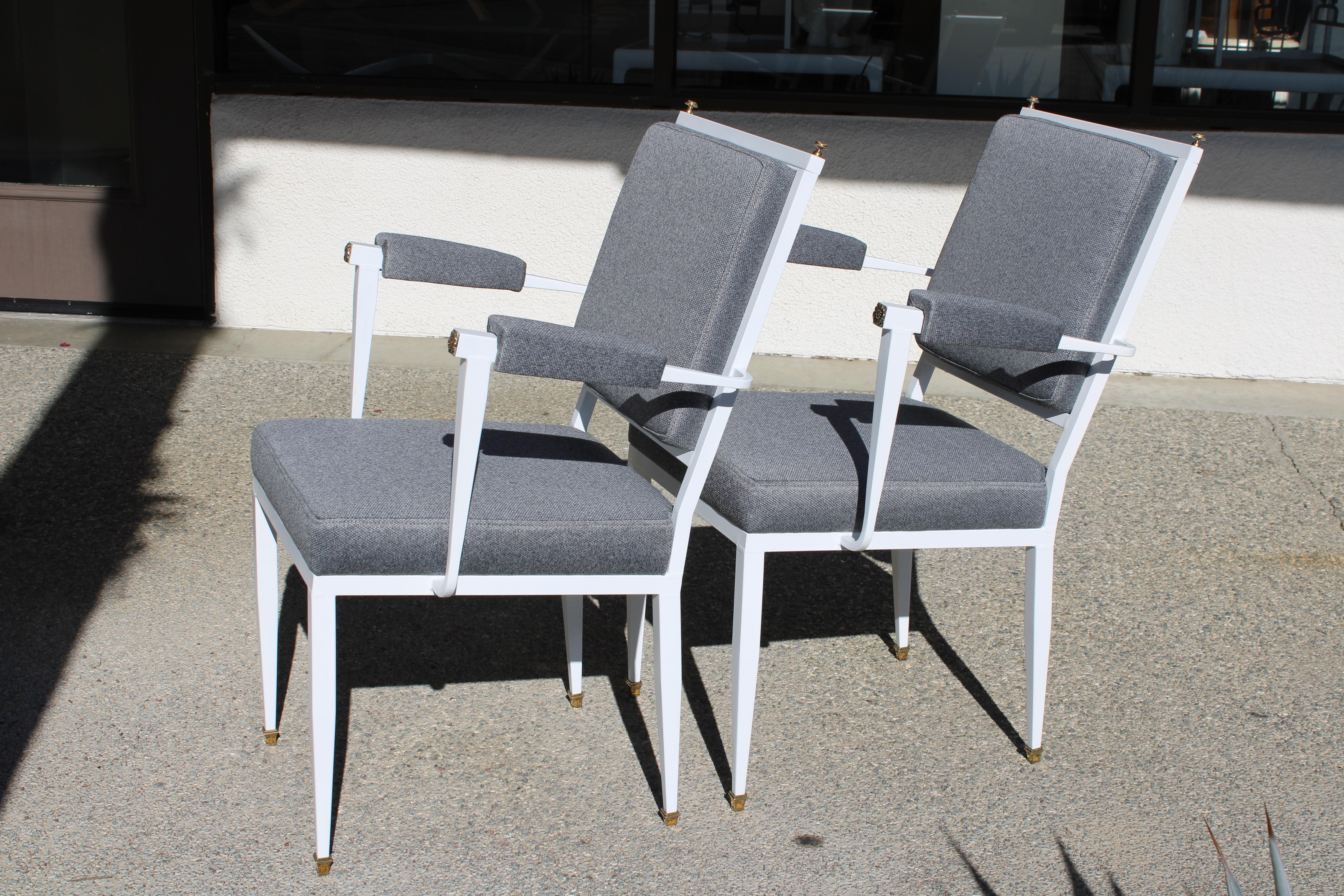 Hollywood Regency Pair of Chairs Attributed to Andre Arbus (1903 - 1969) For Sale
