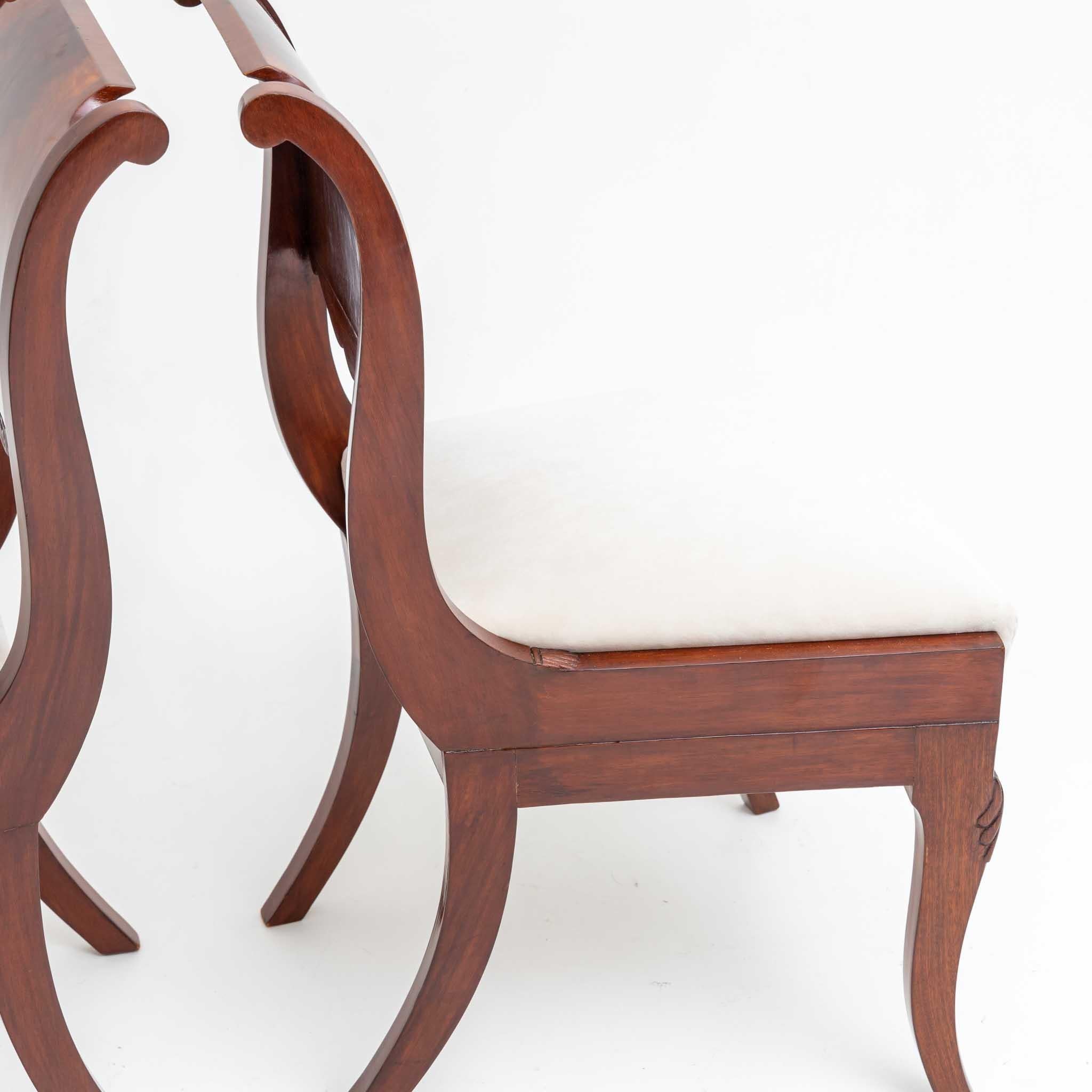 Wood Pair of Chairs, Baltic States, Around 1830 For Sale