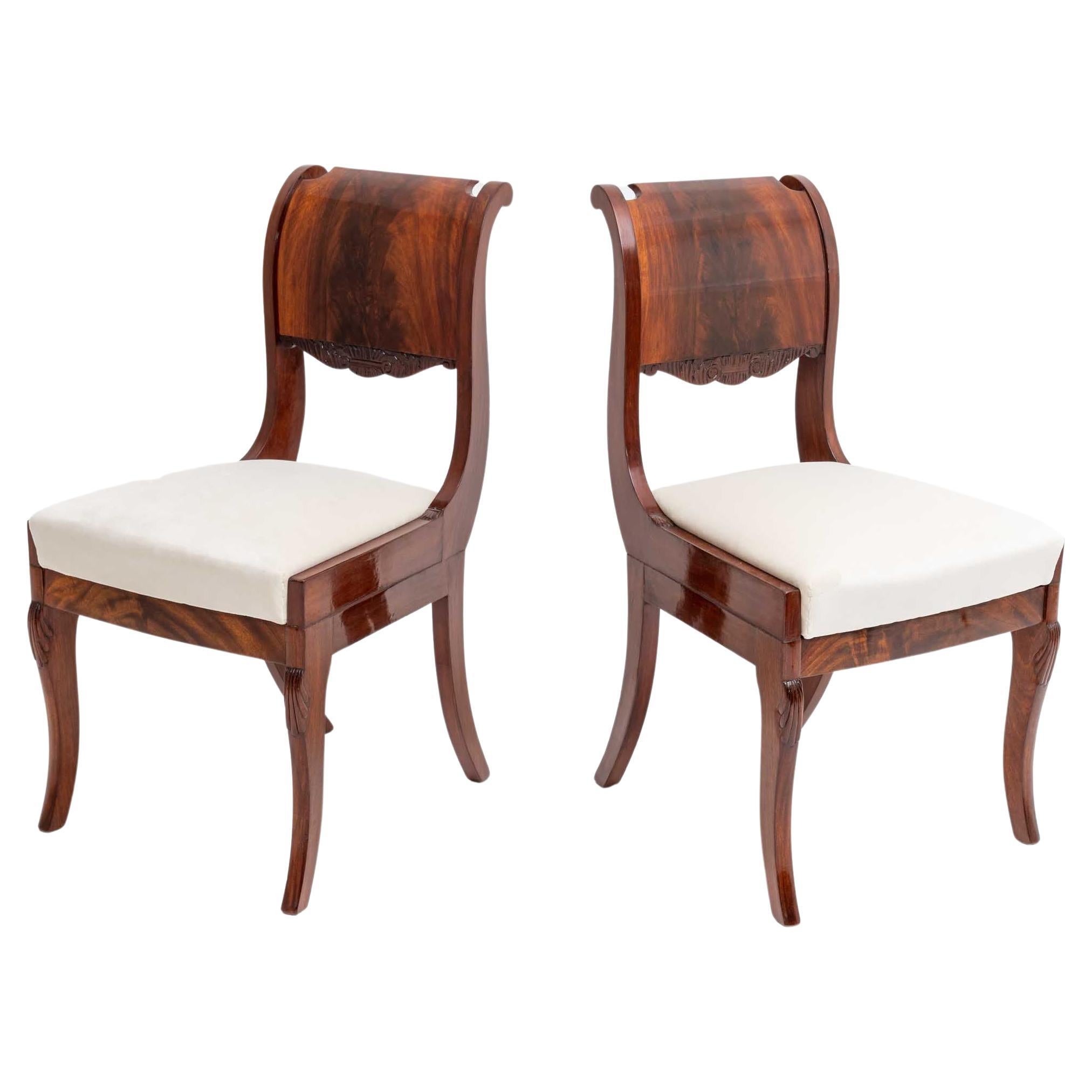 Pair of Chairs, Baltic States, Around 1830 For Sale