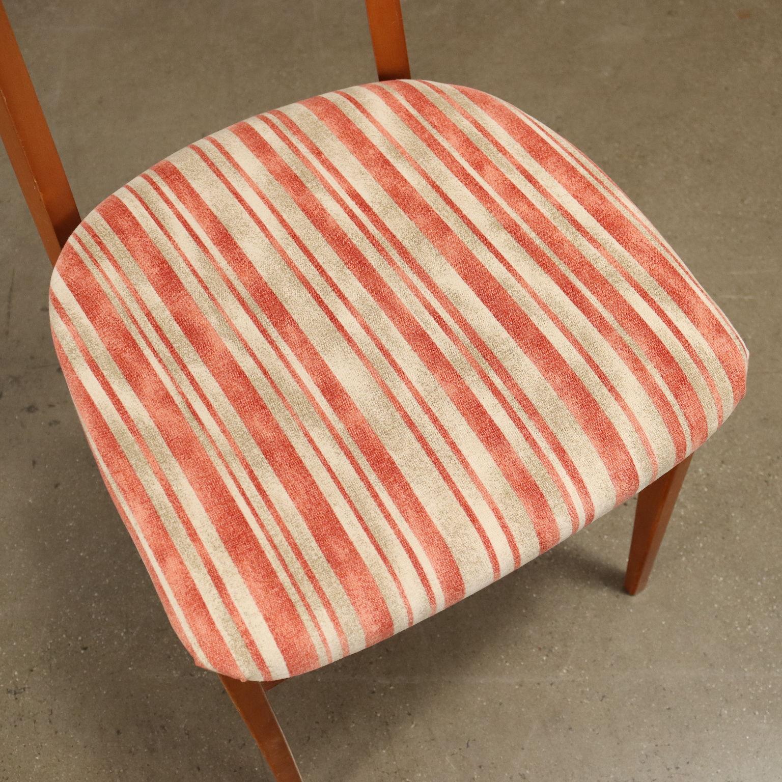 Fabric Pair of Chairs Beech, Italy, 1960s For Sale