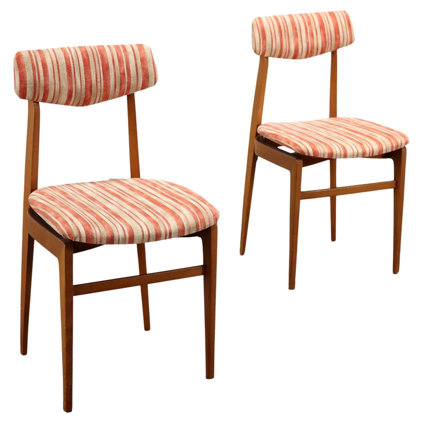 Pair of Chairs Beech, Italy, 1960s For Sale