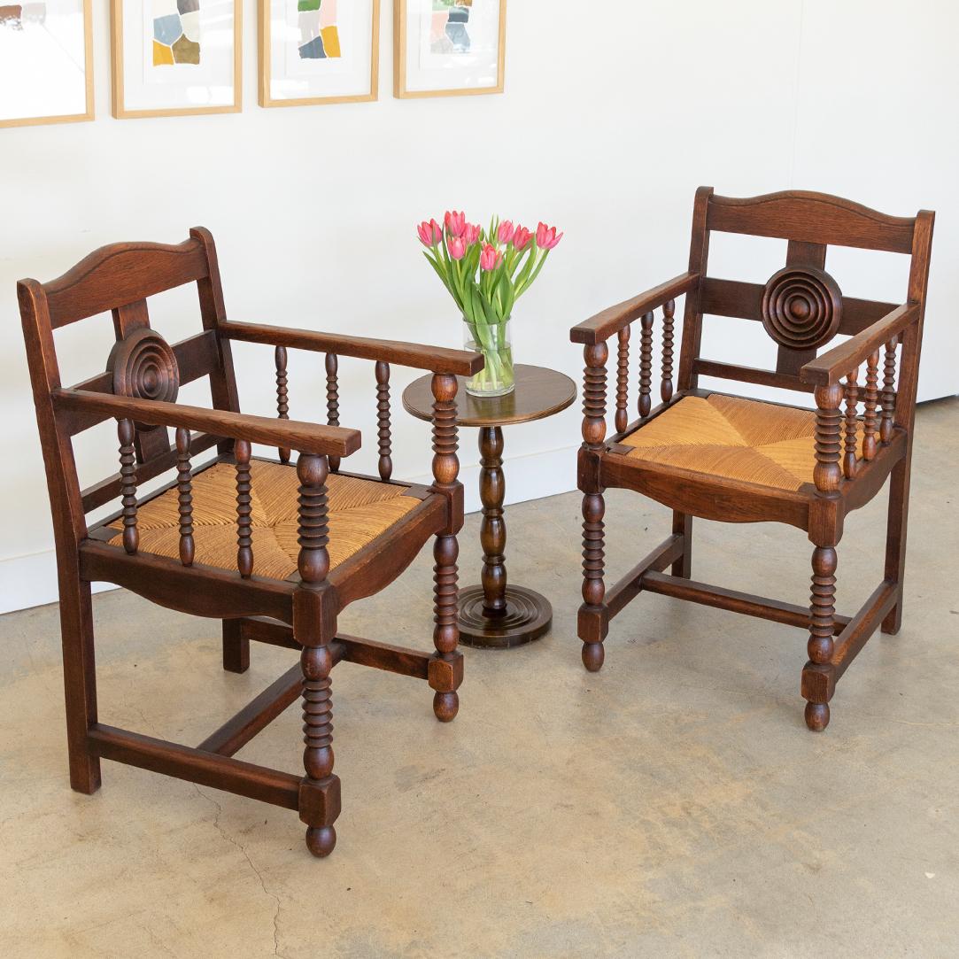 French Pair of Chairs by Charles Dudouyt For Sale