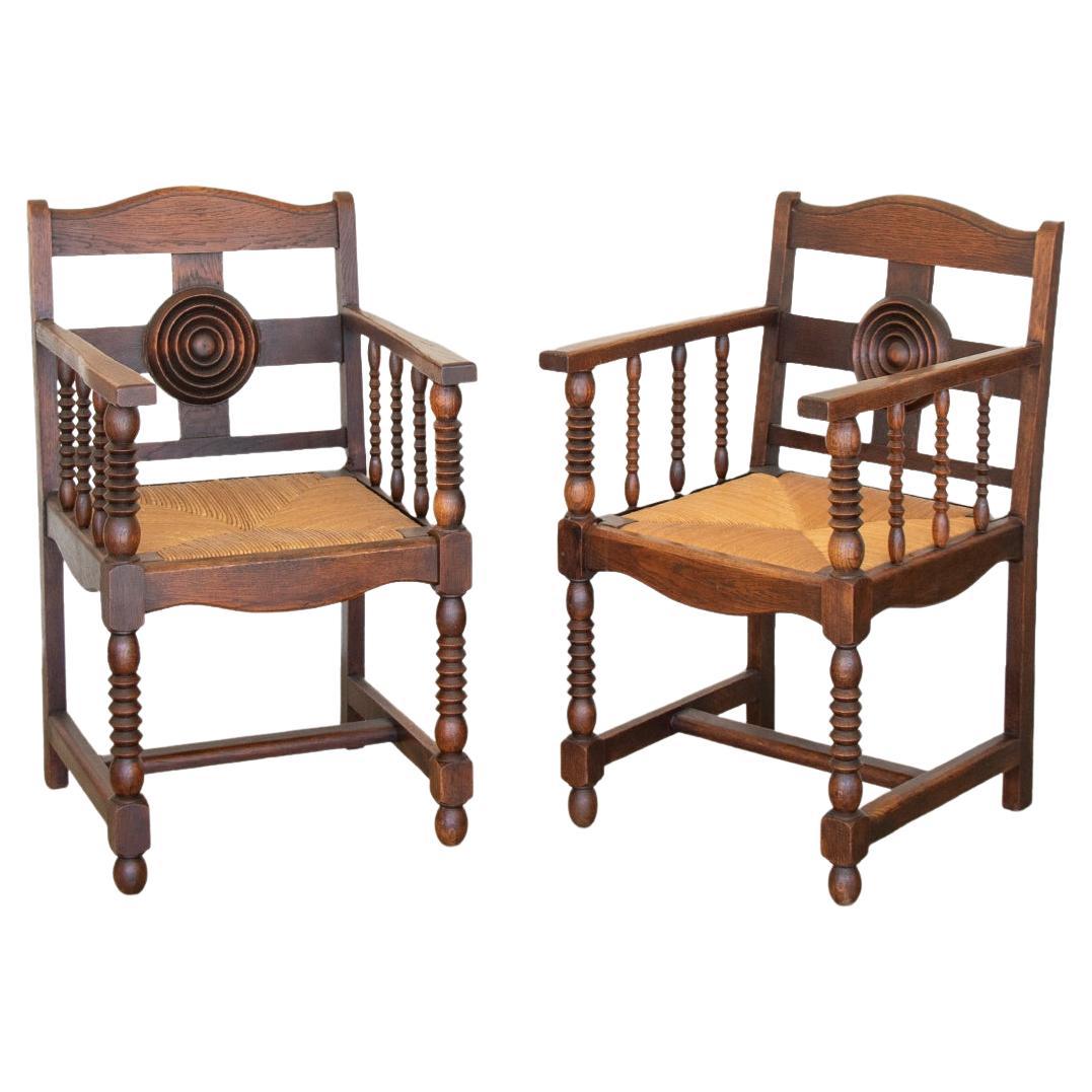 Pair of Chairs by Charles Dudouyt For Sale