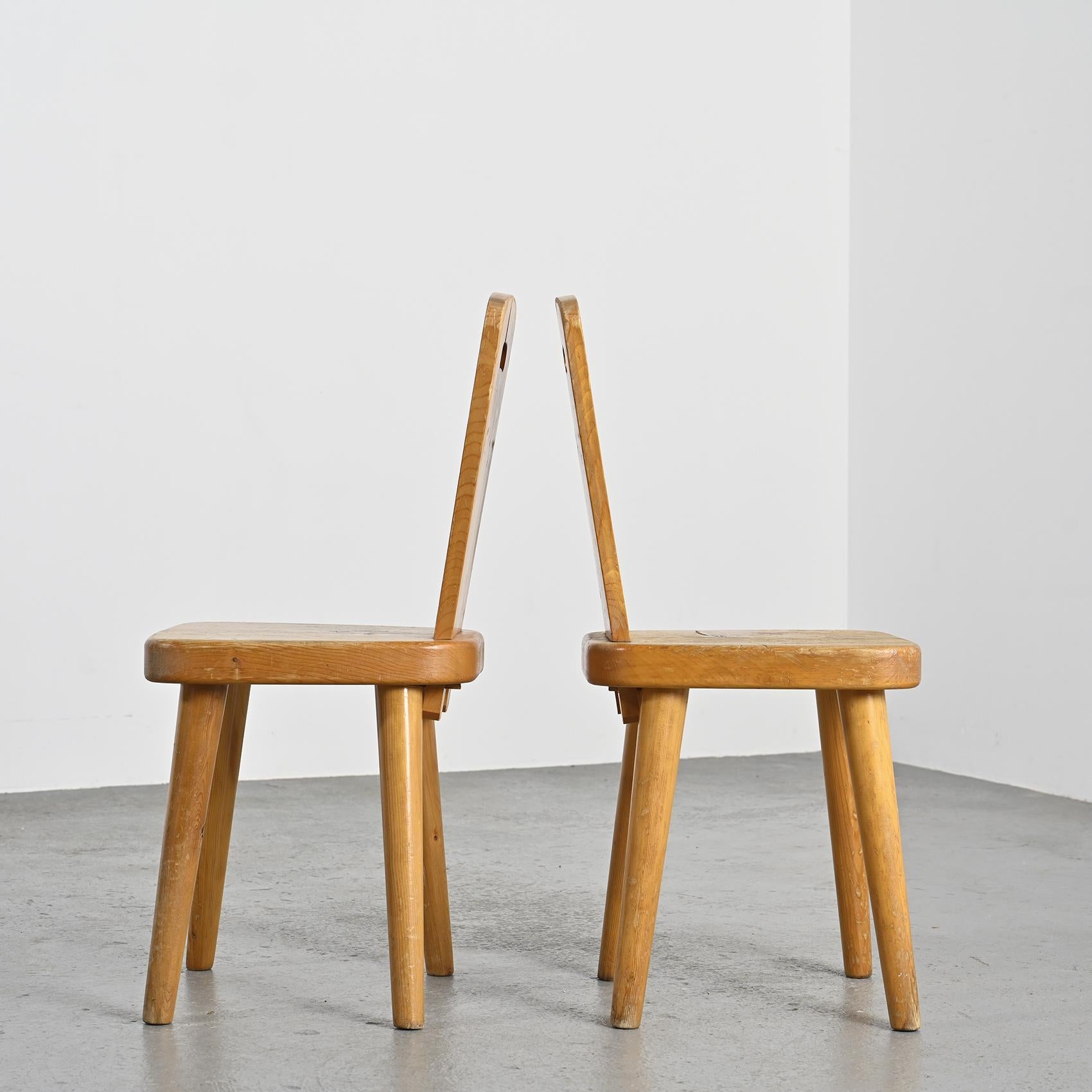 Pair of Chairs by Christian Durupt, Meribel 1960 For Sale 3