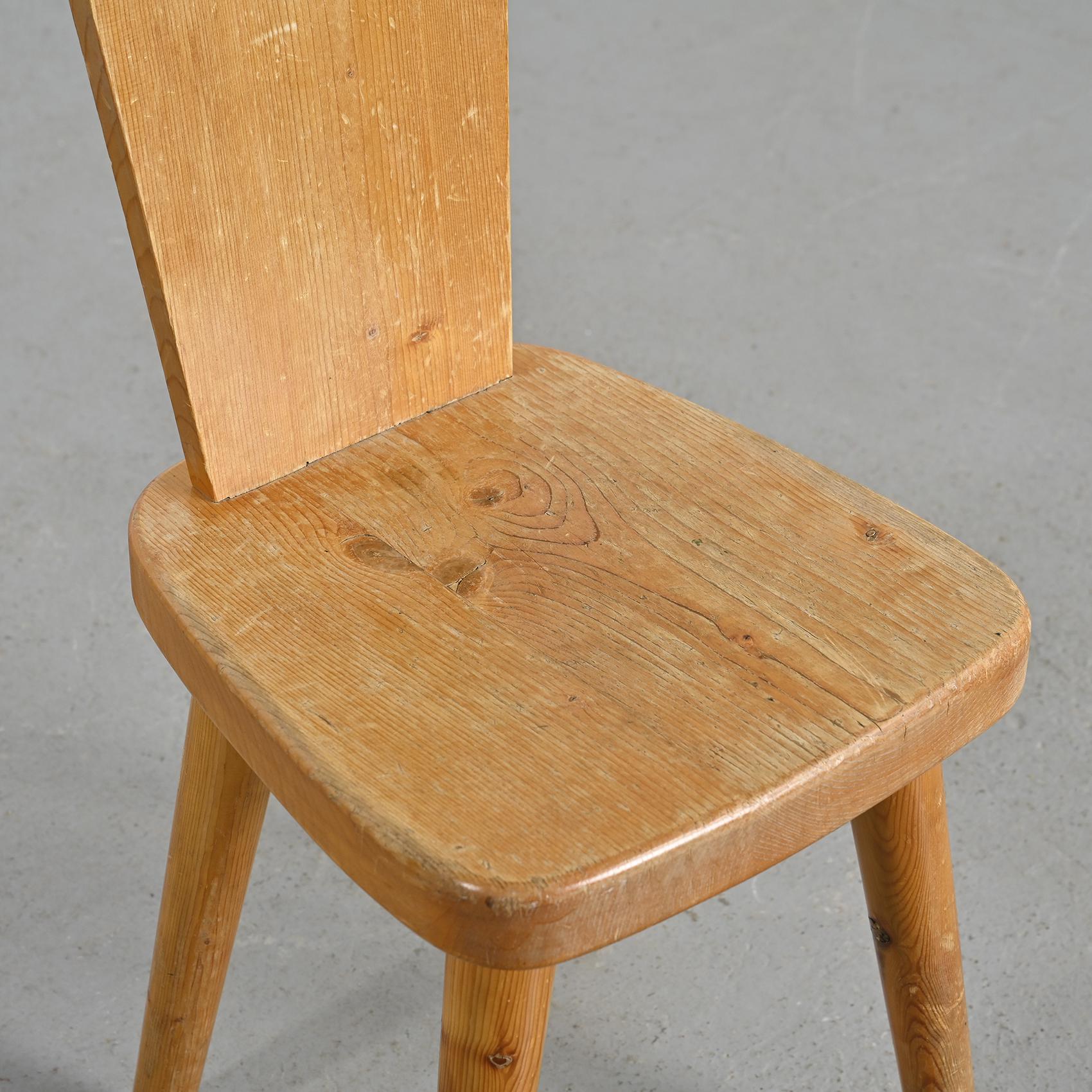 Pine Pair of Chairs by Christian Durupt, Meribel 1960 For Sale