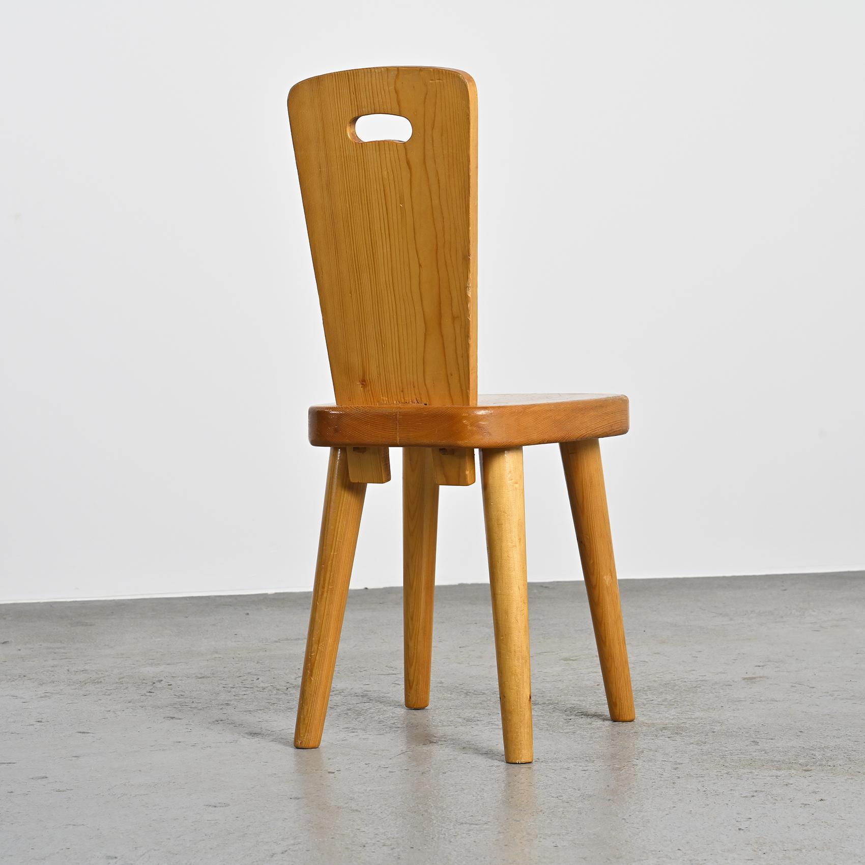 Pine Pair of Chairs by Christian Durupt, Meribel 1960 For Sale