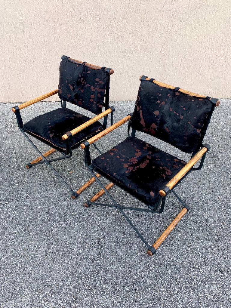 Pair of Chairs by Cleo Baldon for Terra Furniture, Hide on Upholstery